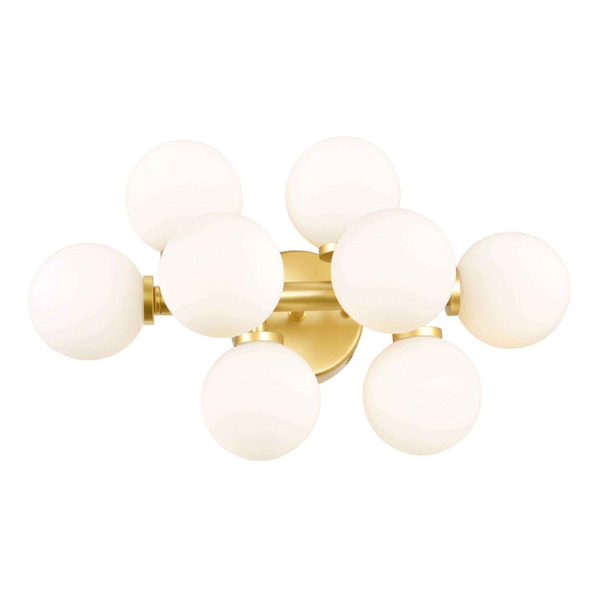 Arya 8 Light Satin Gold Vanity Light - CWI Lighting