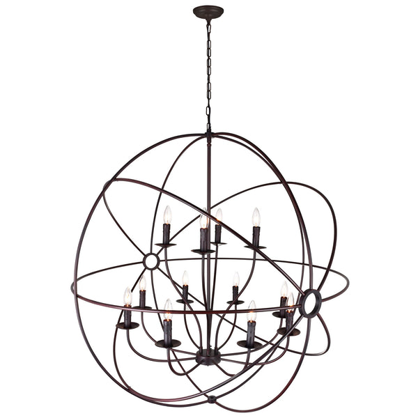 Arza 12 Light Brown Chandelier - CWI Lighting