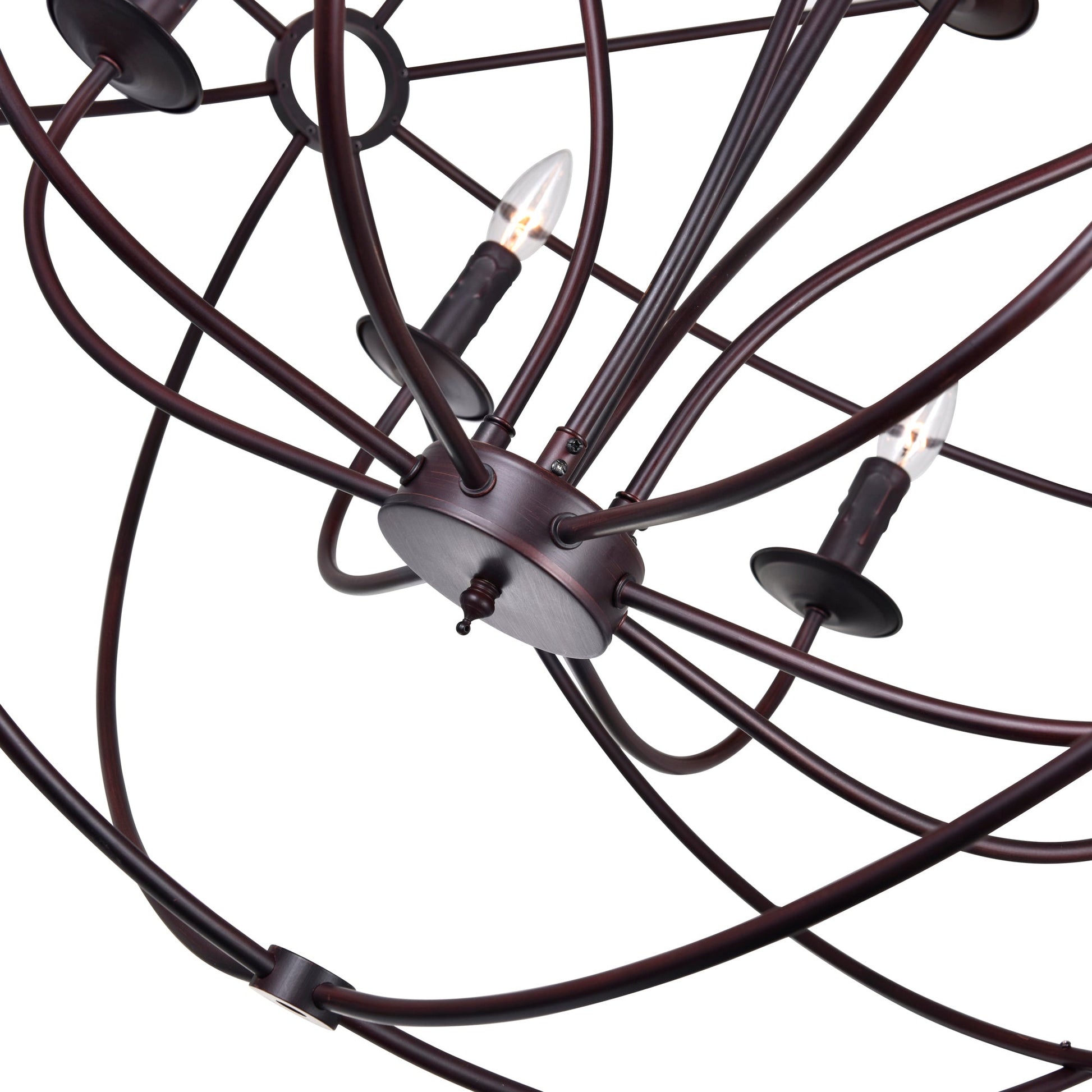 Arza 12 Light Brown Chandelier - CWI Lighting