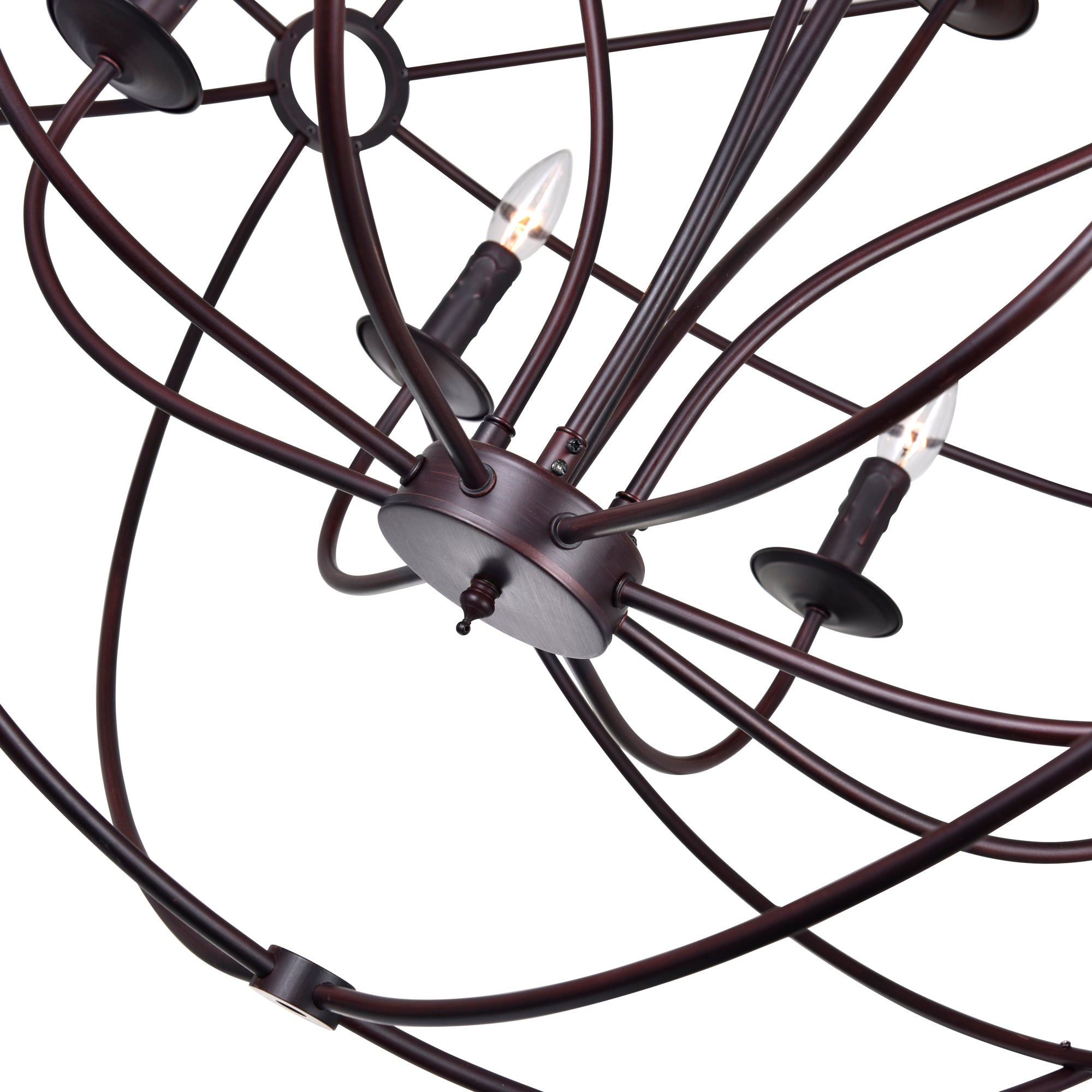 Arza 12 Light Brown Chandelier - CWI Lighting