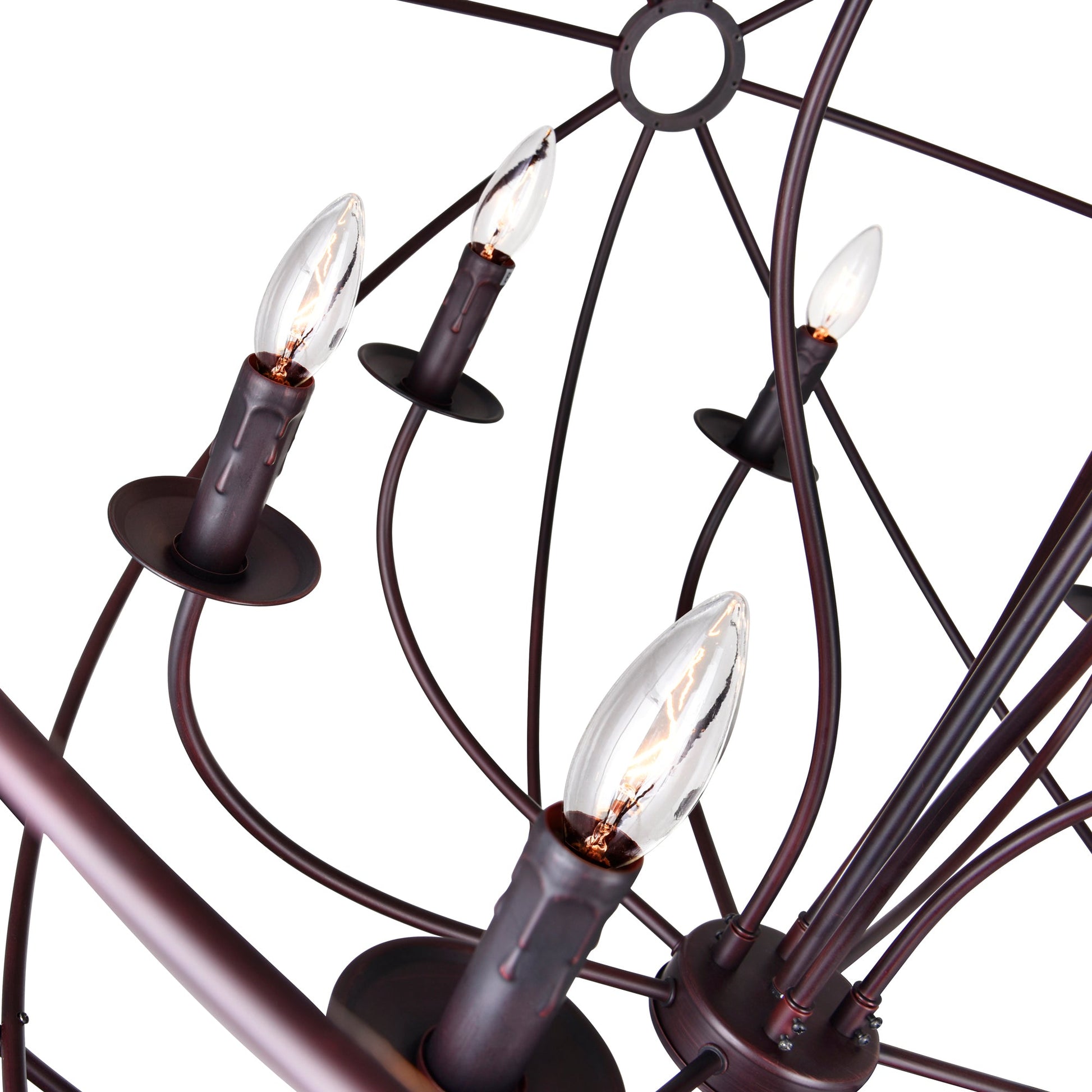 Arza 12 Light Brown Chandelier - CWI Lighting