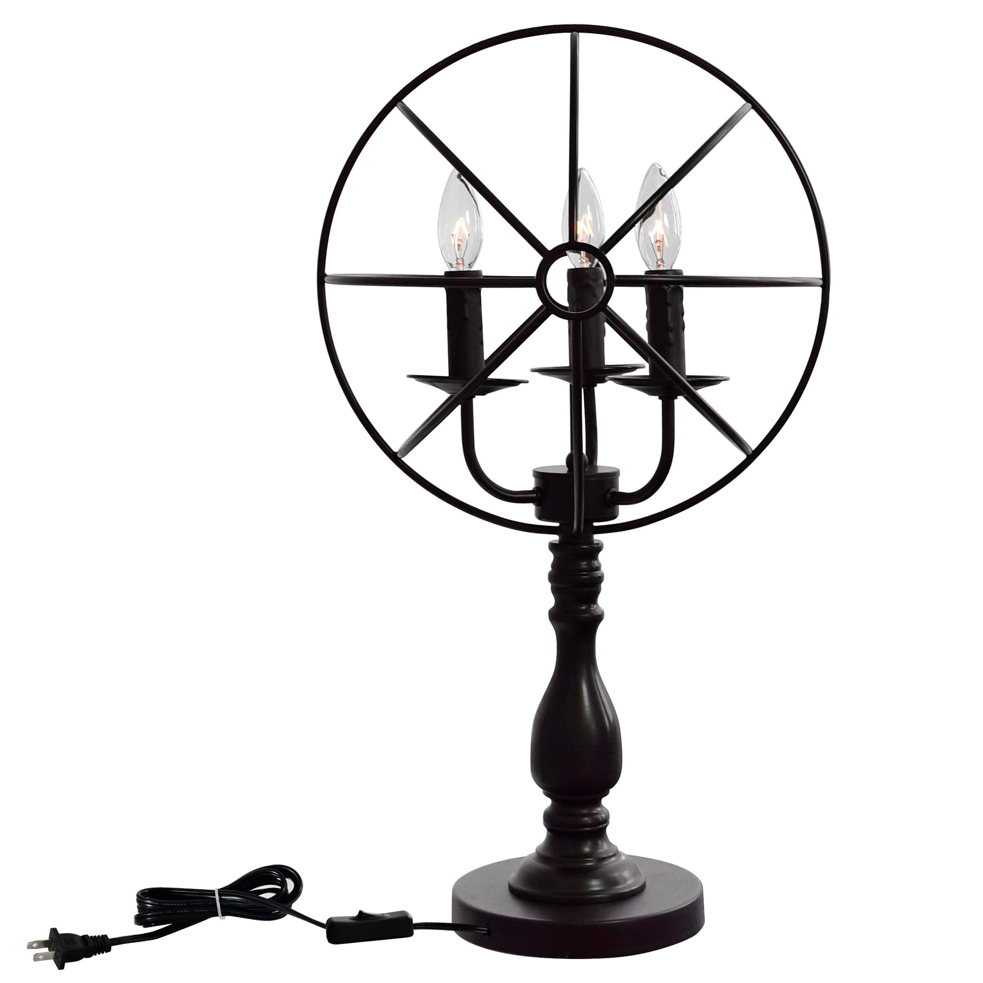 Arza 3 Light Table Lamp With Brown Finish - CWI Lighting