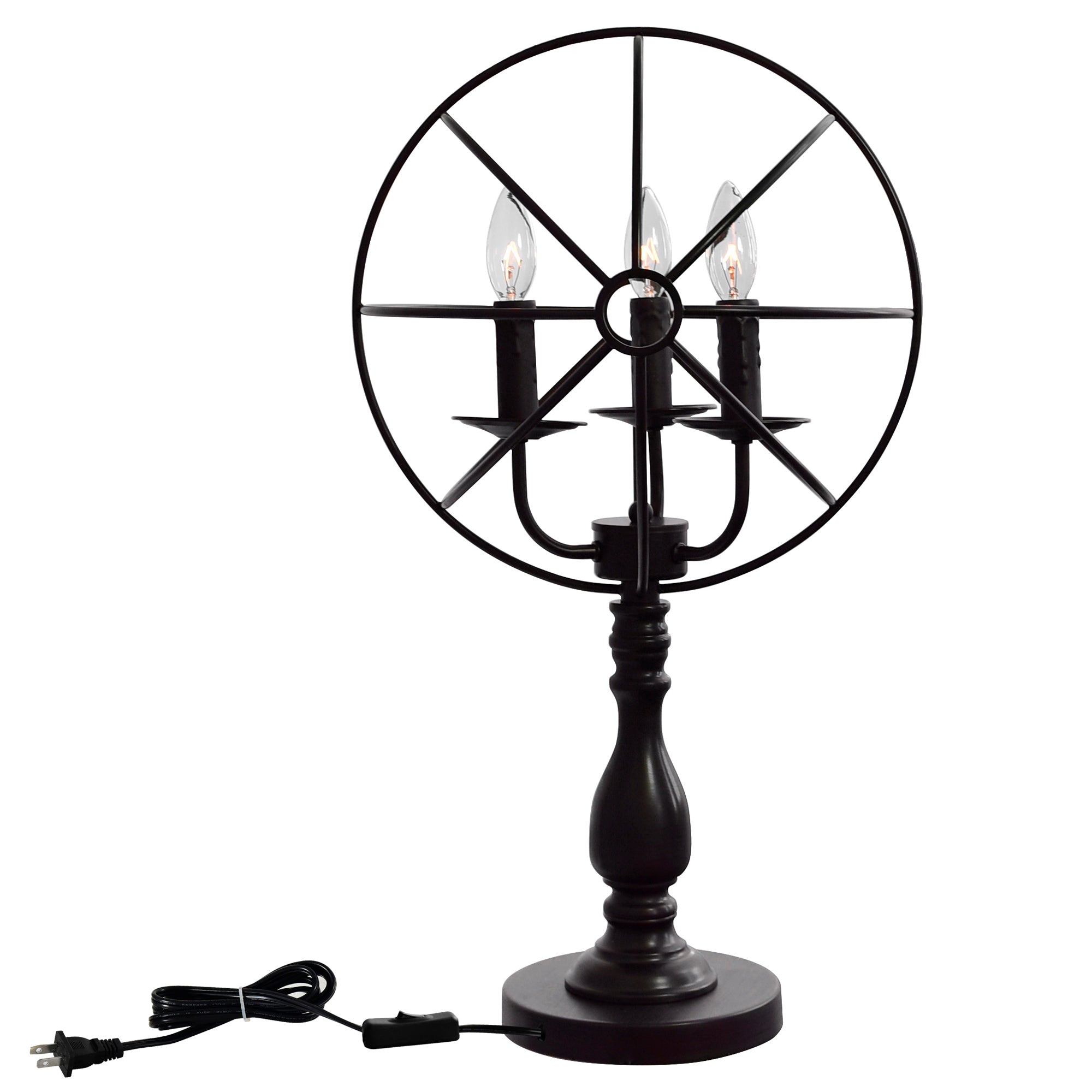 Arza 3 Light Table Lamp With Brown Finish - CWI Lighting