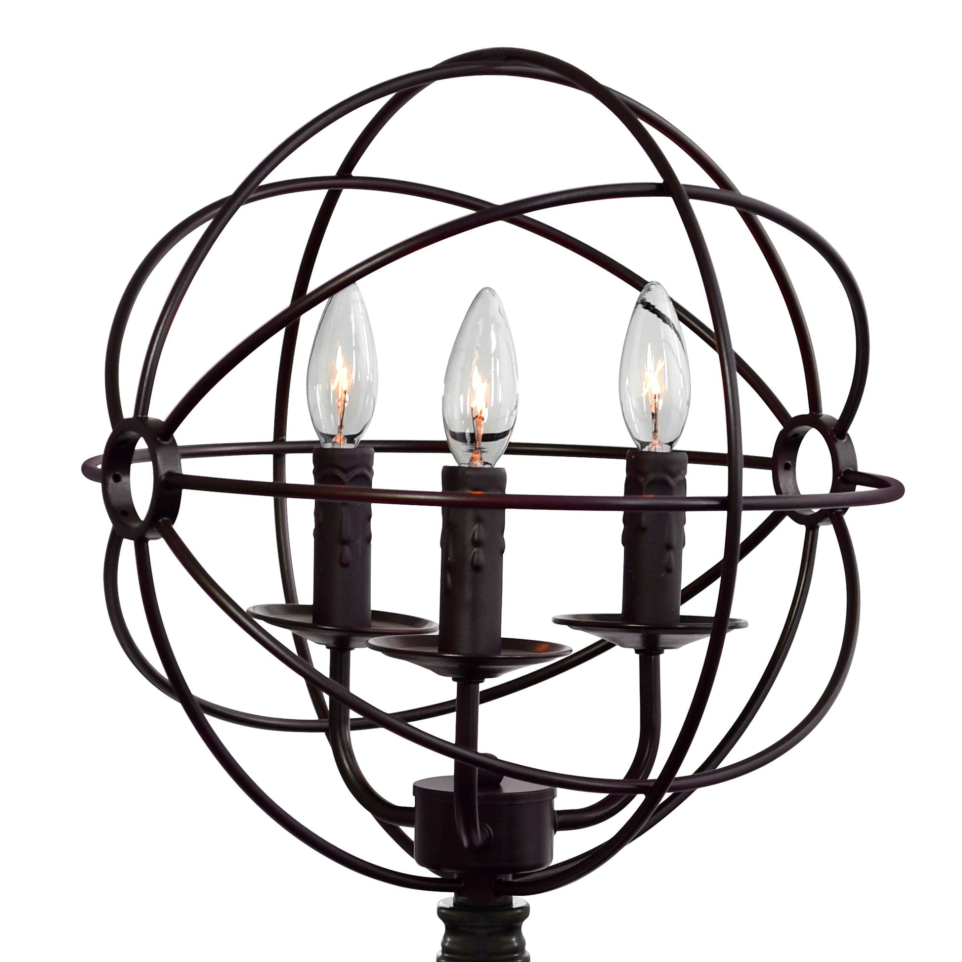 Arza 3 Light Table Lamp With Brown Finish - CWI Lighting