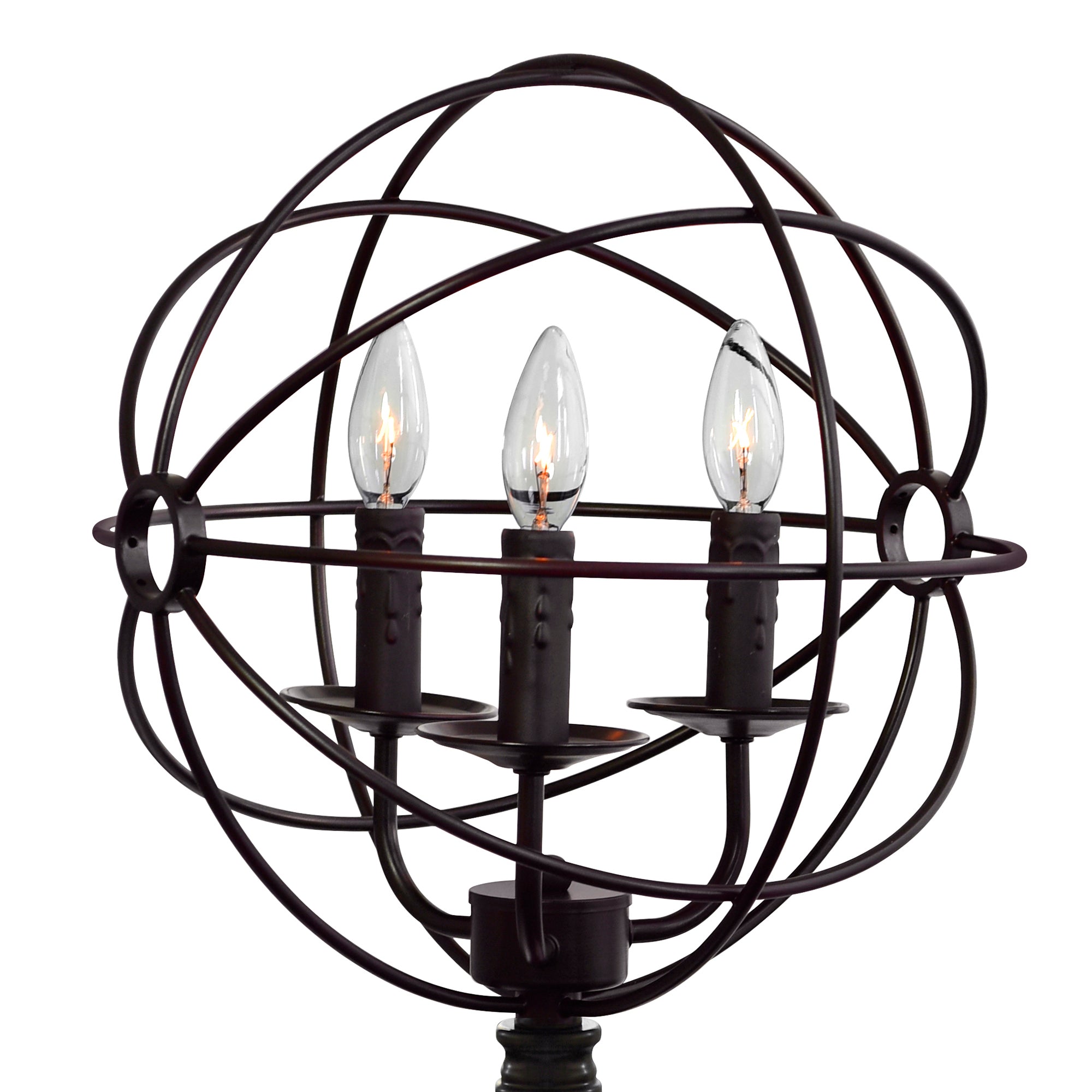 Arza 3 Light Table Lamp With Brown Finish - CWI Lighting