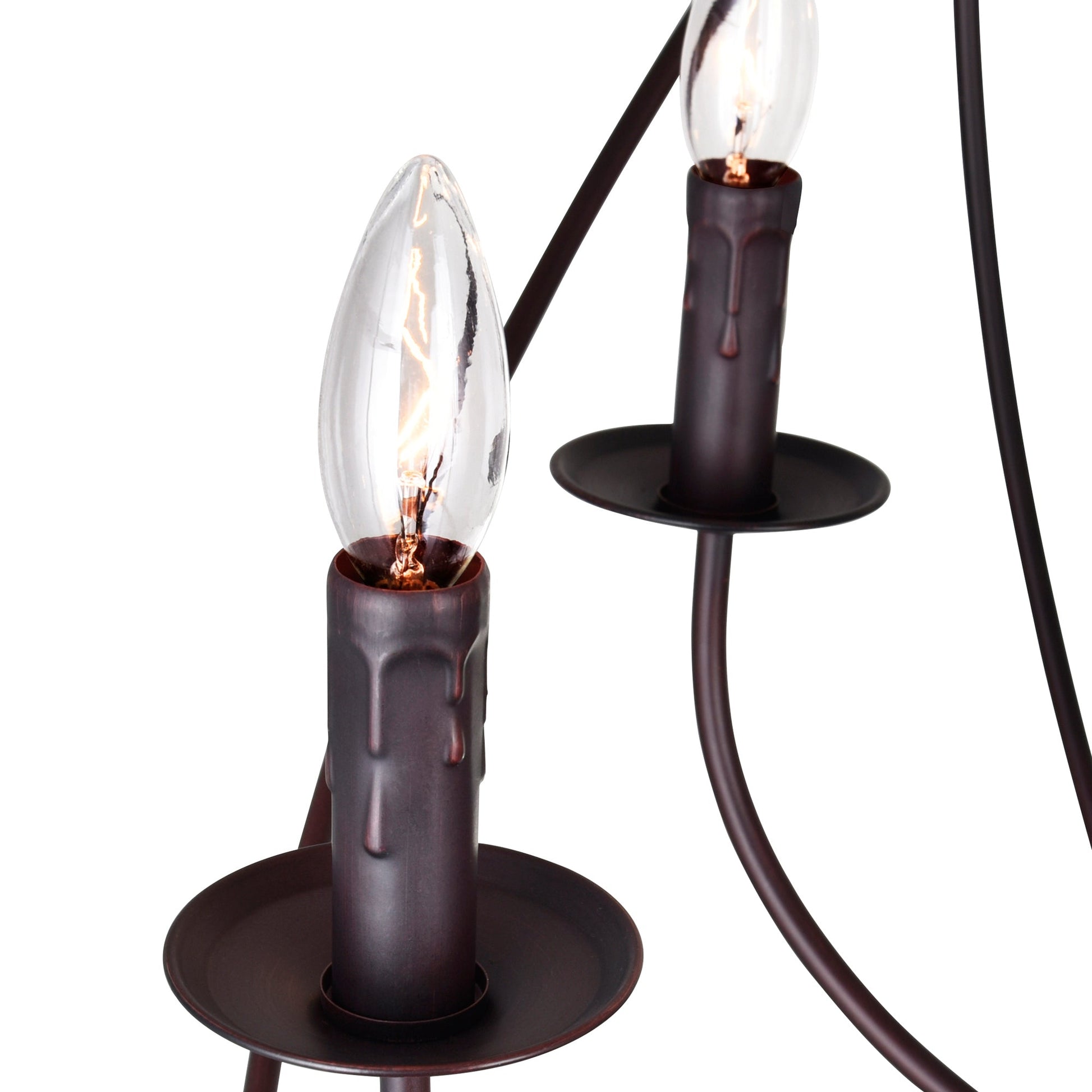 Arza 8 Light Up Chandelier With Brown Finish - CWI Lighting