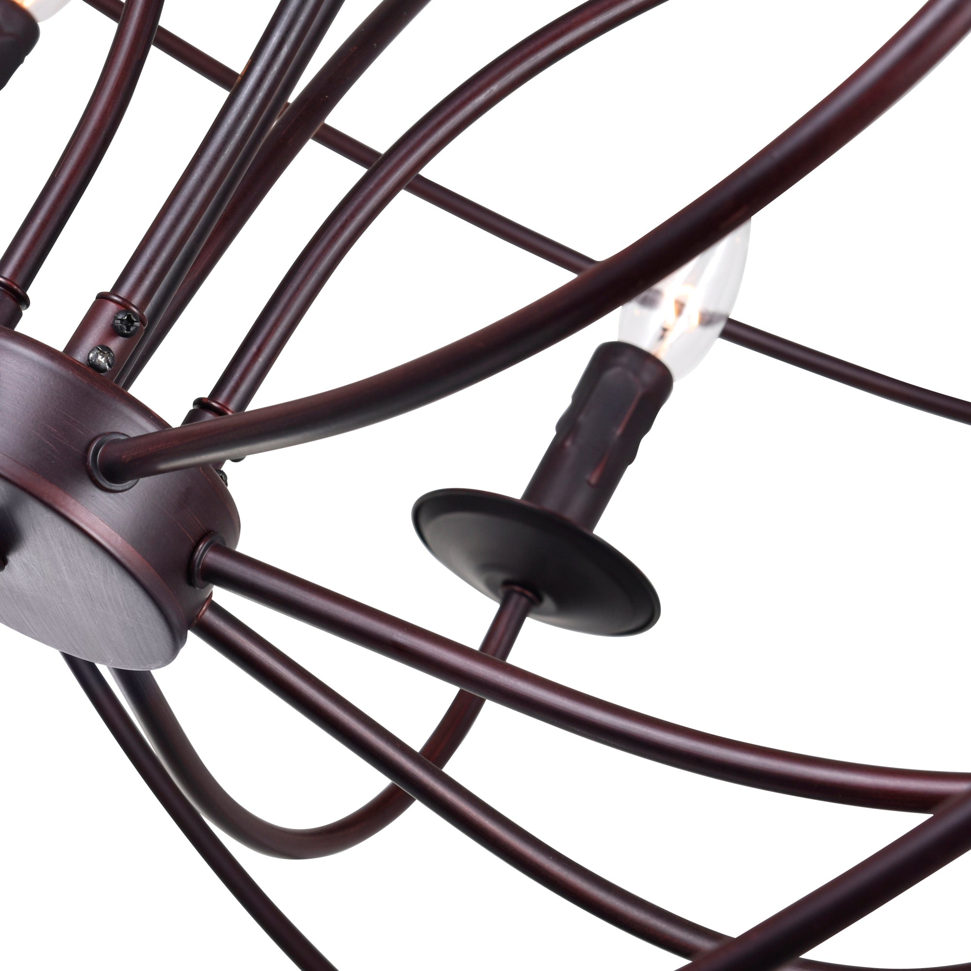 Arza 8 Light Up Chandelier With Brown Finish - CWI Lighting