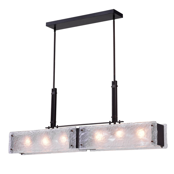 Assunta 6 Light Chandelier With Black Finish - CWI Lighting