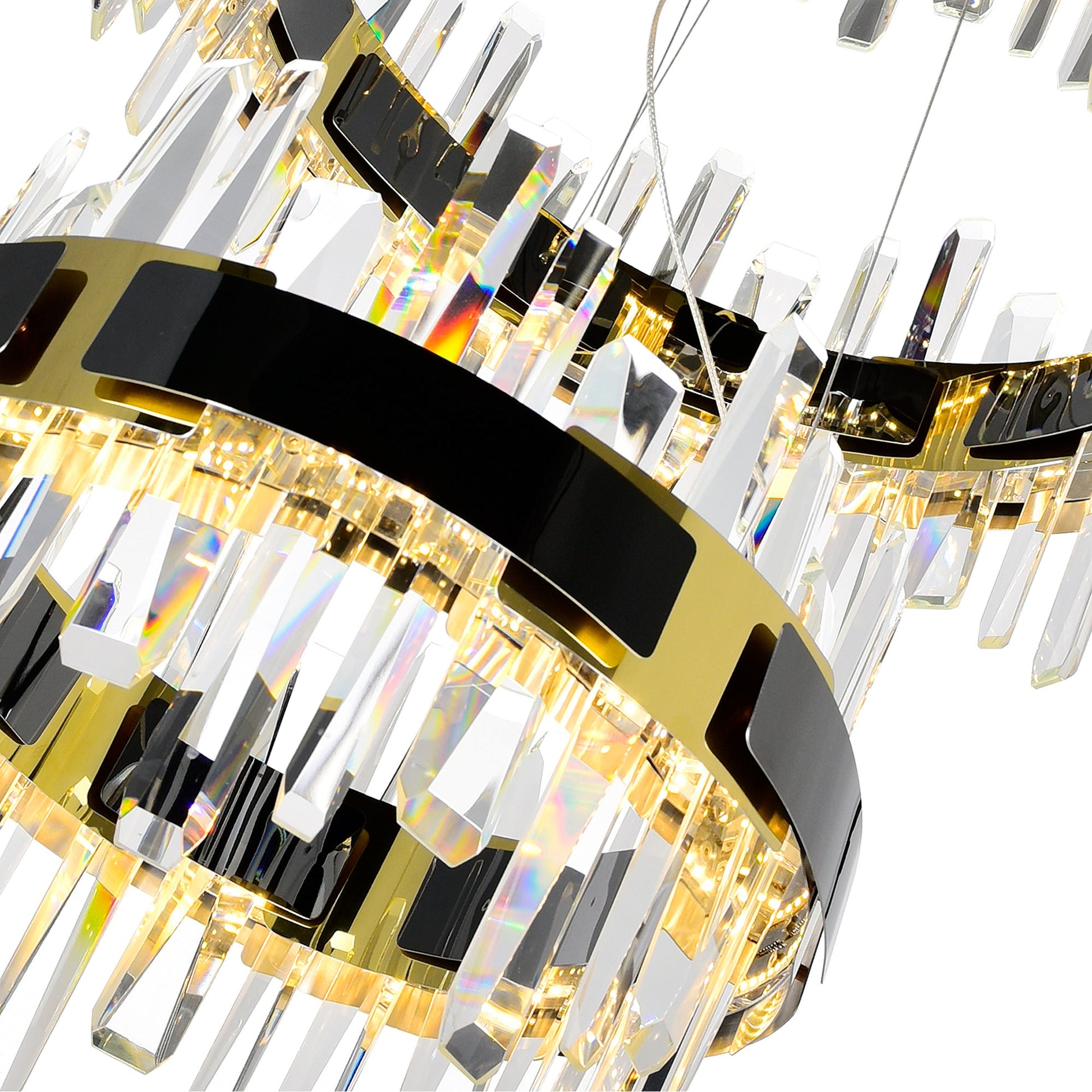 Aya 3 - Tier Integrated LED 32in Pearl Black Chandelier - CWI Lighting
