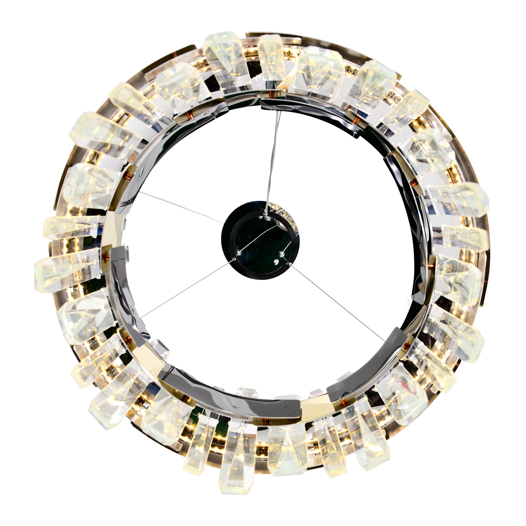 Aya Integrated LED 18in Pearl Black Chandelier - CWI Lighting