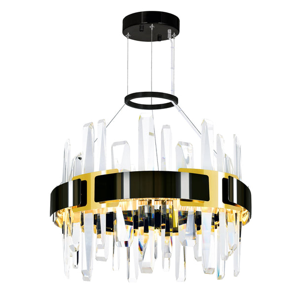 Aya Integrated LED 18in Pearl Black Chandelier - CWI Lighting