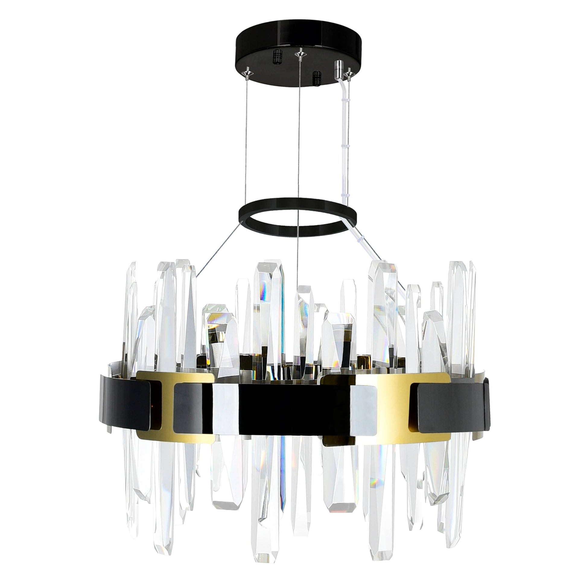 Aya Integrated LED 18in Pearl Black Chandelier - CWI Lighting