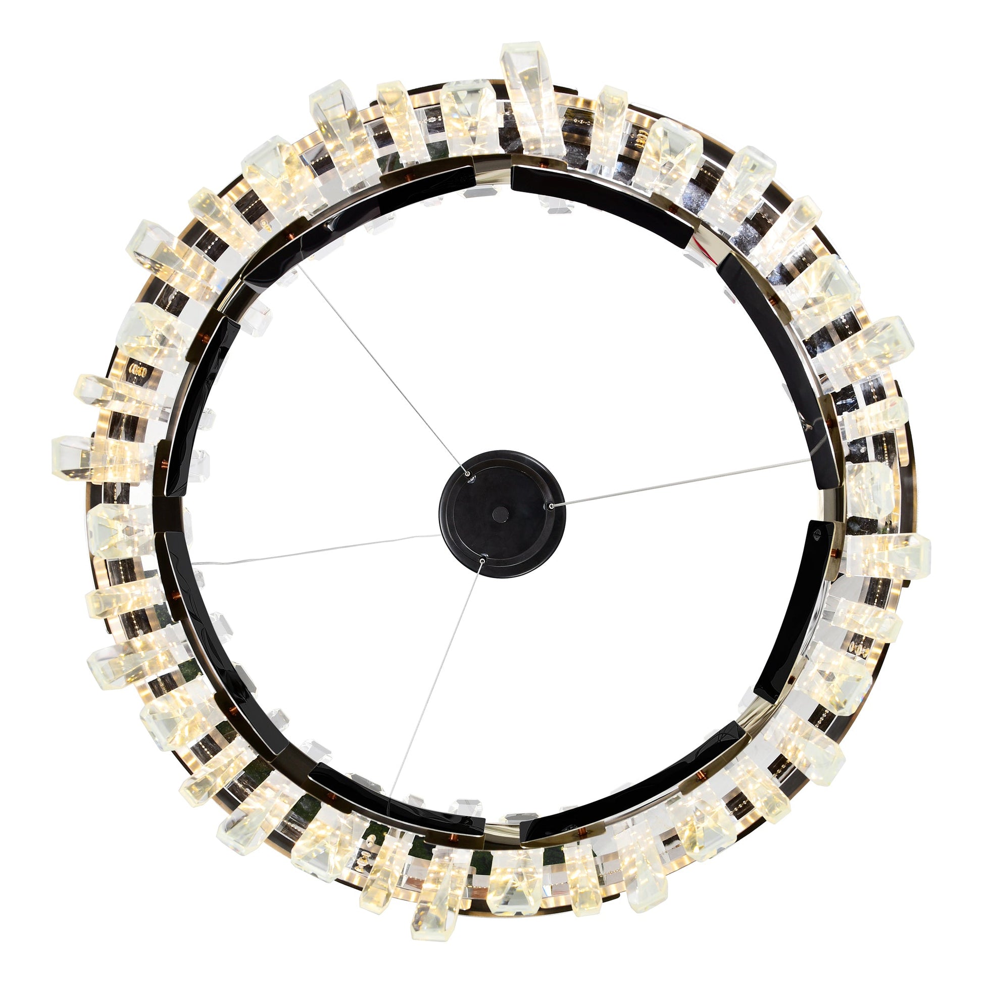 Aya Integrated LED 24in Pearl Black Chandelier - CWI Lighting