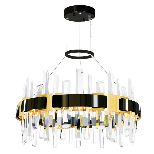 Aya Integrated LED 24in Pearl Black Chandelier - CWI Lighting
