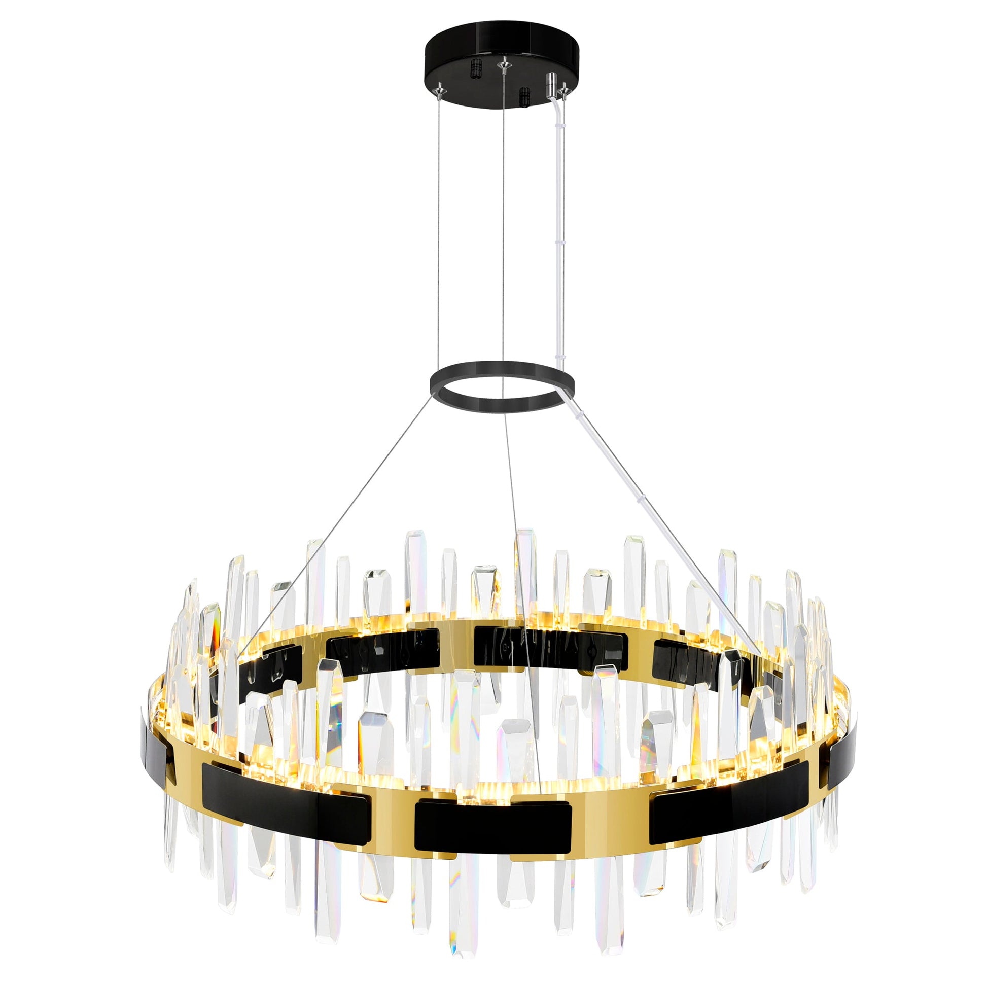 Aya Integrated LED 32in Pearl Black Chandelier - CWI Lighting