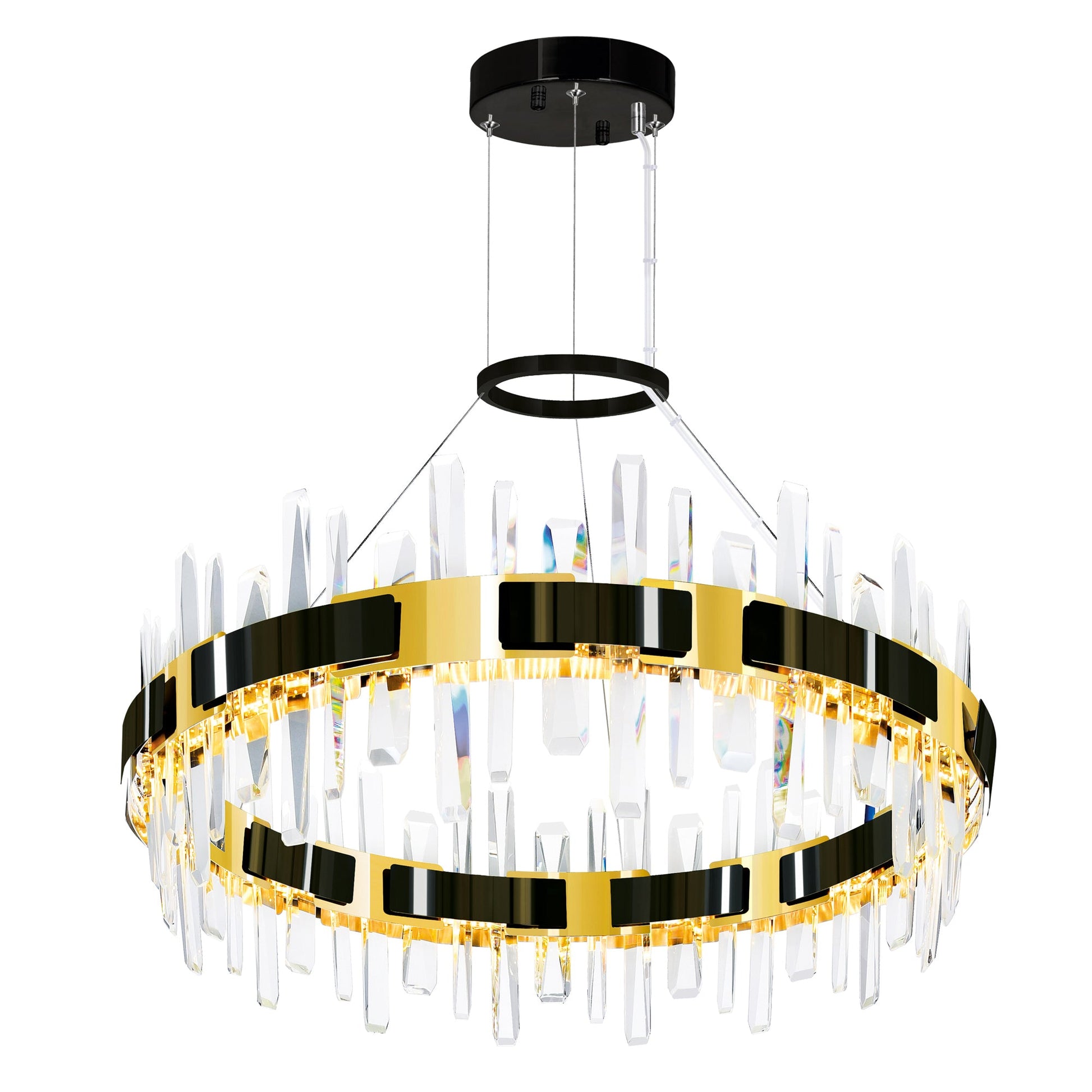 Aya Integrated LED 32in Pearl Black Chandelier - CWI Lighting