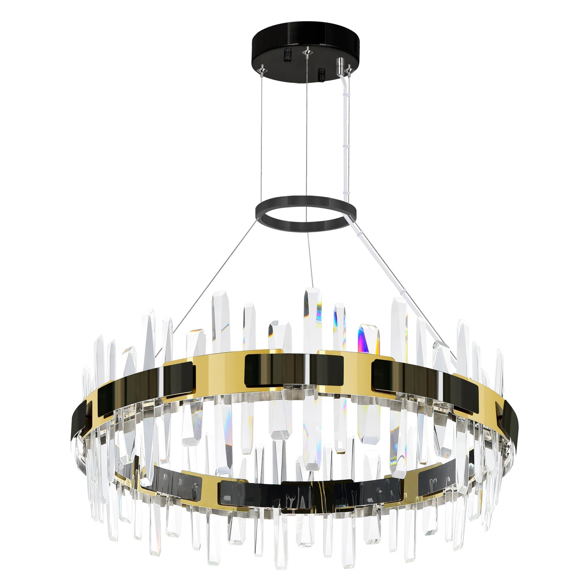 Aya Integrated LED 32in Pearl Black Chandelier - CWI Lighting