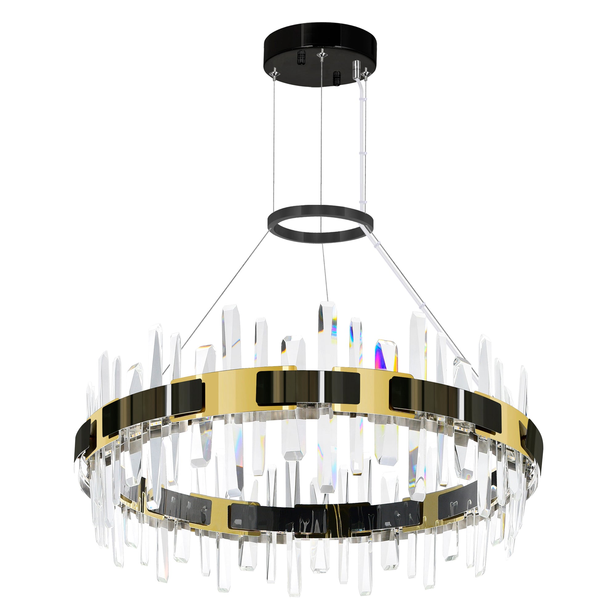 Aya Integrated LED 32in Pearl Black Chandelier - CWI Lighting