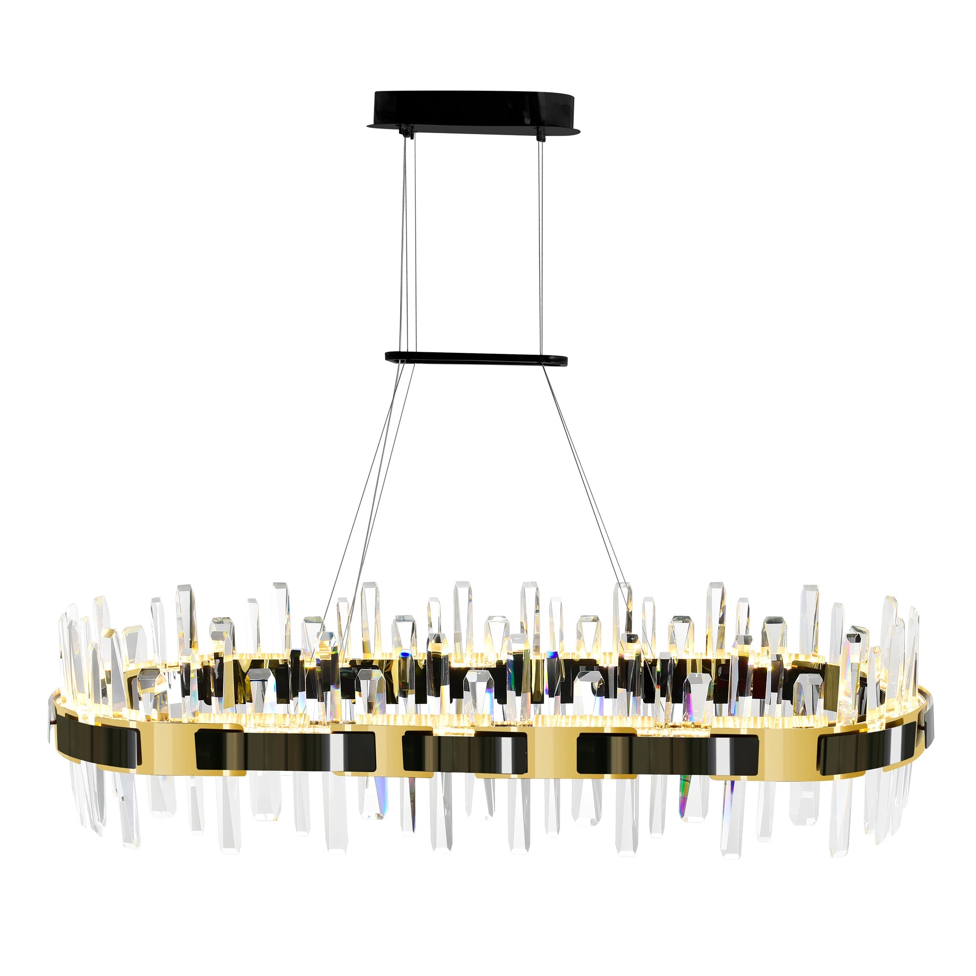Aya Integrated LED 43in Pearl Black Chandelier - CWI Lighting