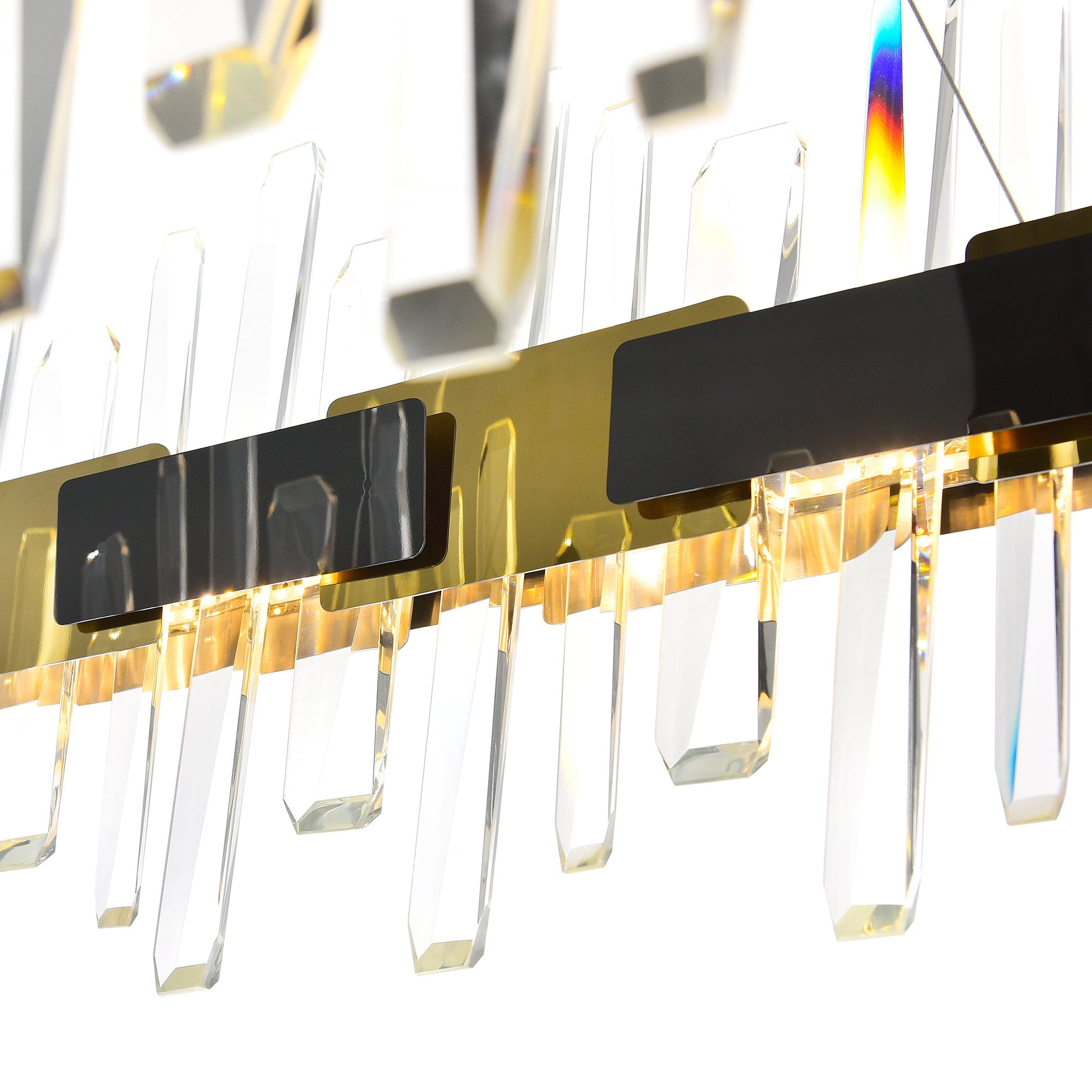 Aya Integrated LED 43in Pearl Black Chandelier - CWI Lighting