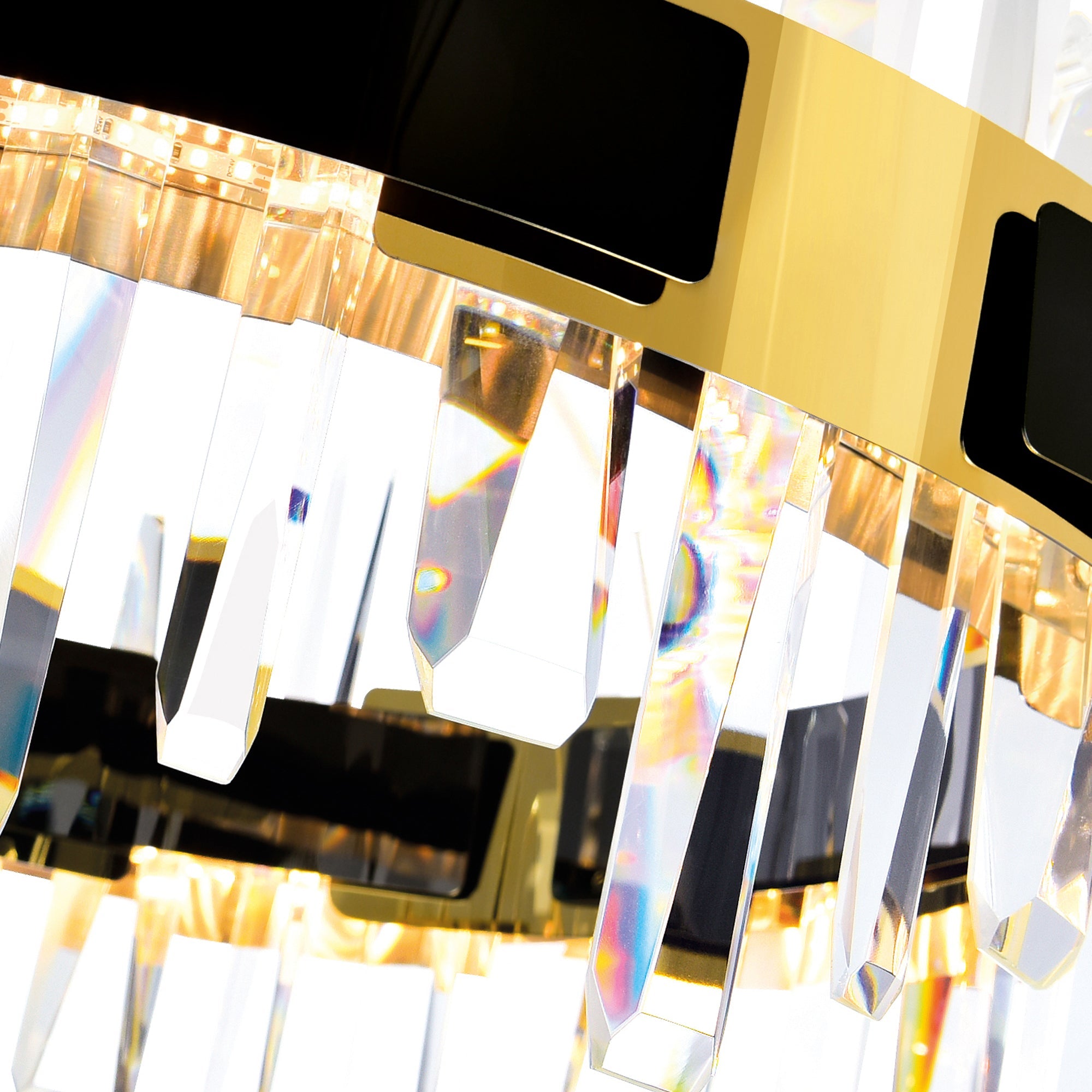 Aya Integrated LED 43in Pearl Black Chandelier - CWI Lighting