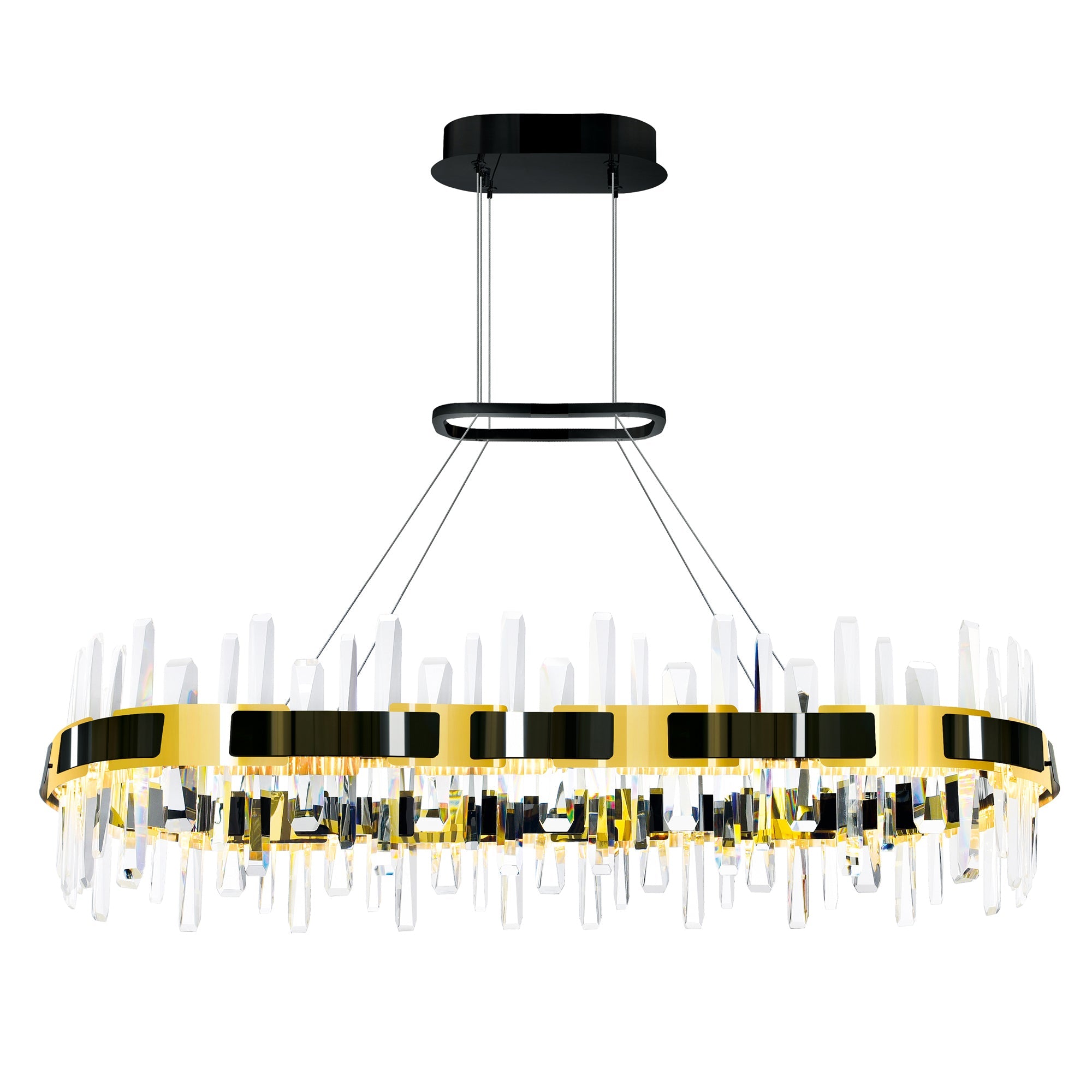 Aya Integrated LED 43in Pearl Black Chandelier - CWI Lighting