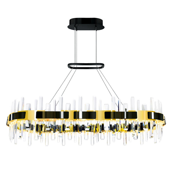 Aya Integrated LED 43in Pearl Black Chandelier - CWI Lighting