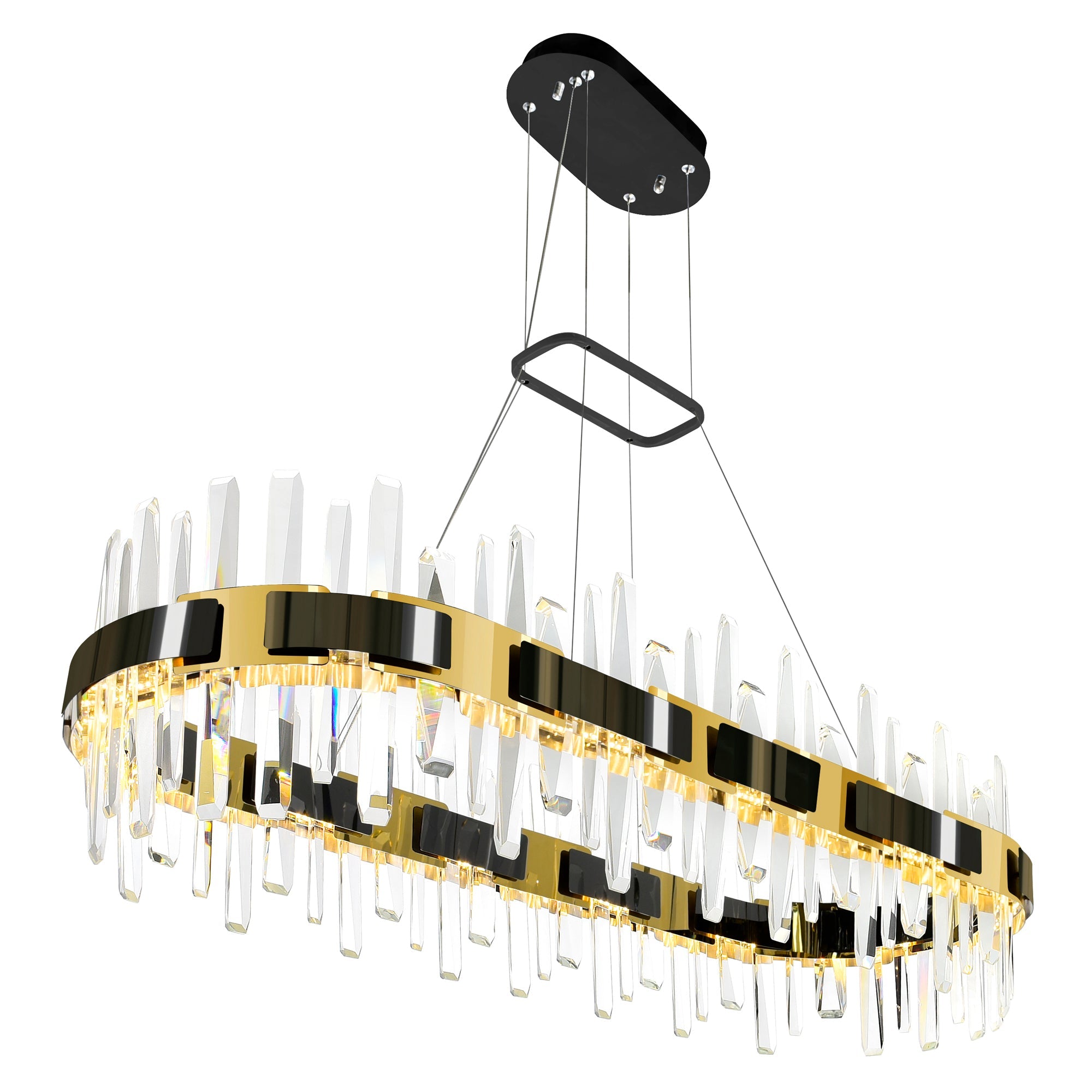 Aya Integrated LED 43in Pearl Black Chandelier - CWI Lighting