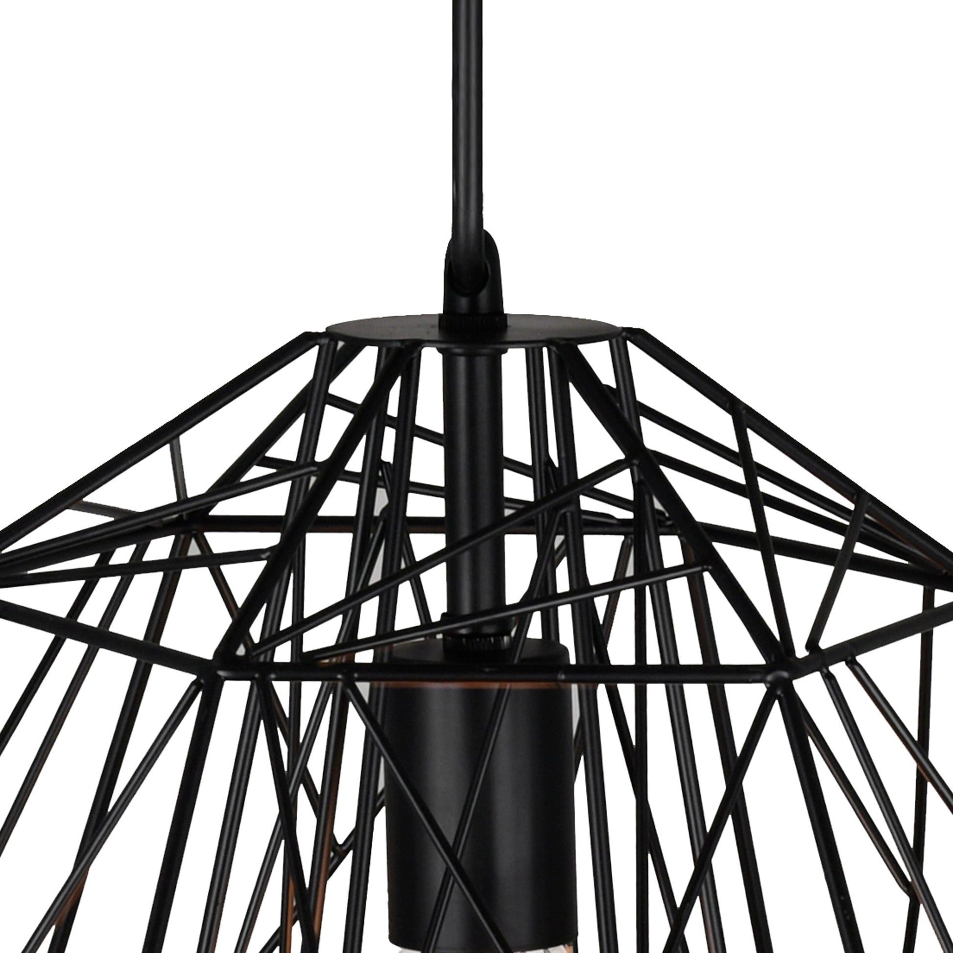 Bagheera 1 Light Black Down Pendant - CWI Lighting