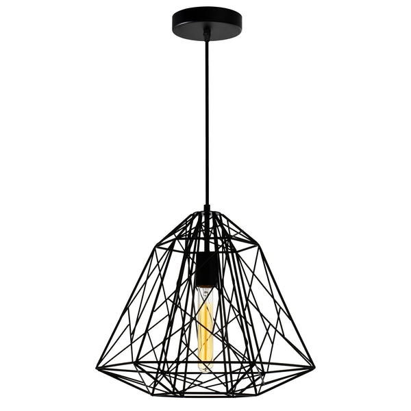 Bagheera 1 Light Black Down Pendant - CWI Lighting