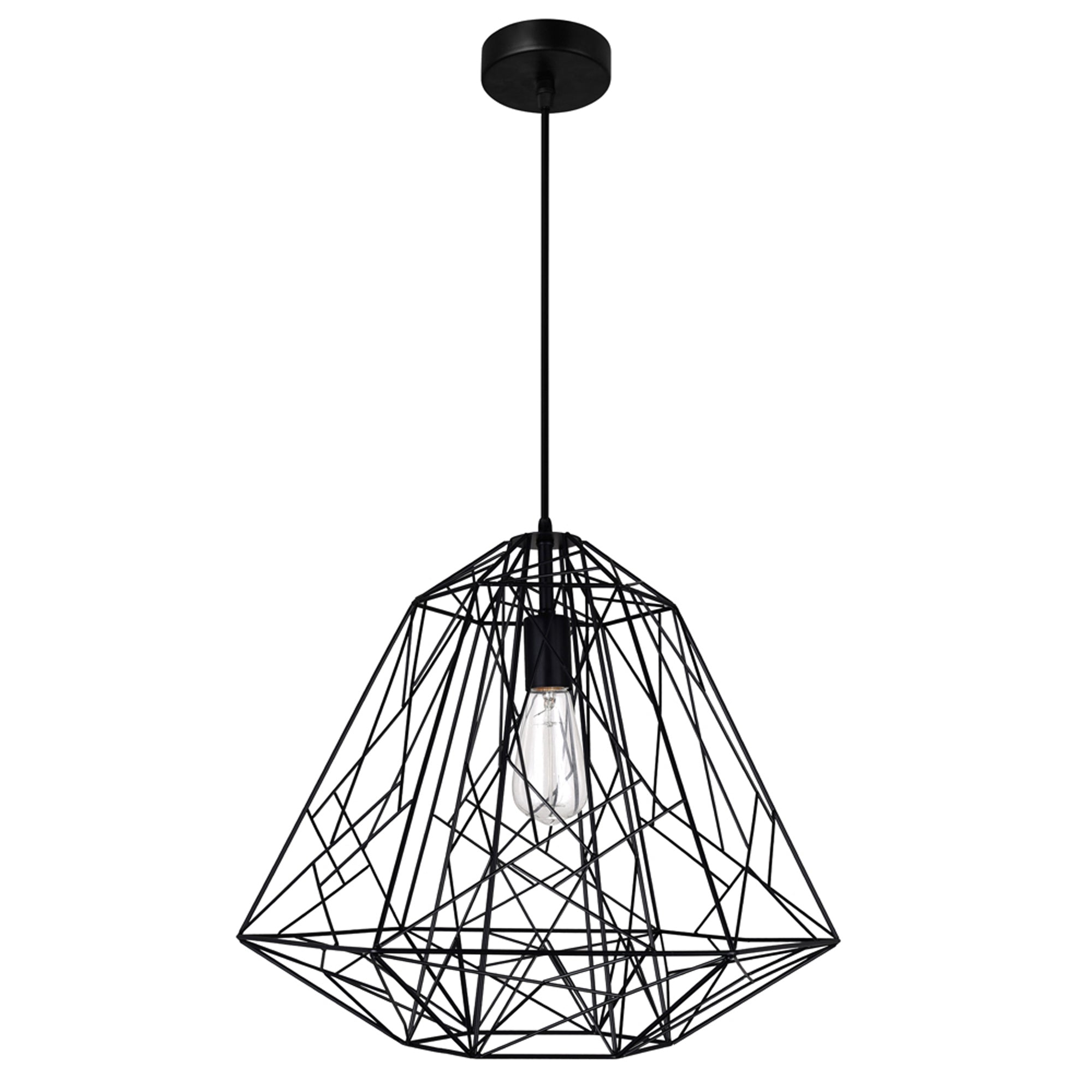 Bagheera 1 Light Black Down Pendant - CWI Lighting