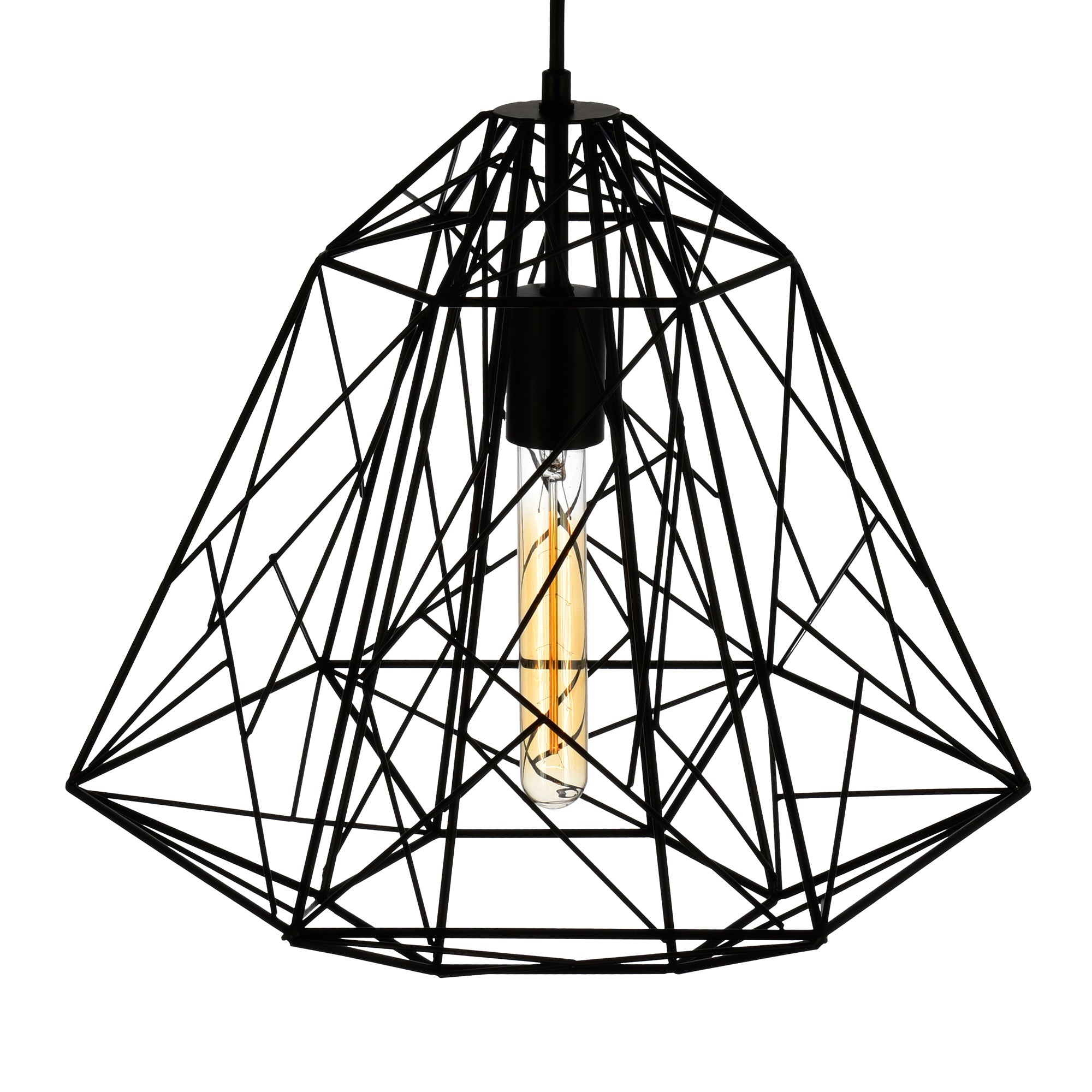 Bagheera 1 Light Black Down Pendant - CWI Lighting