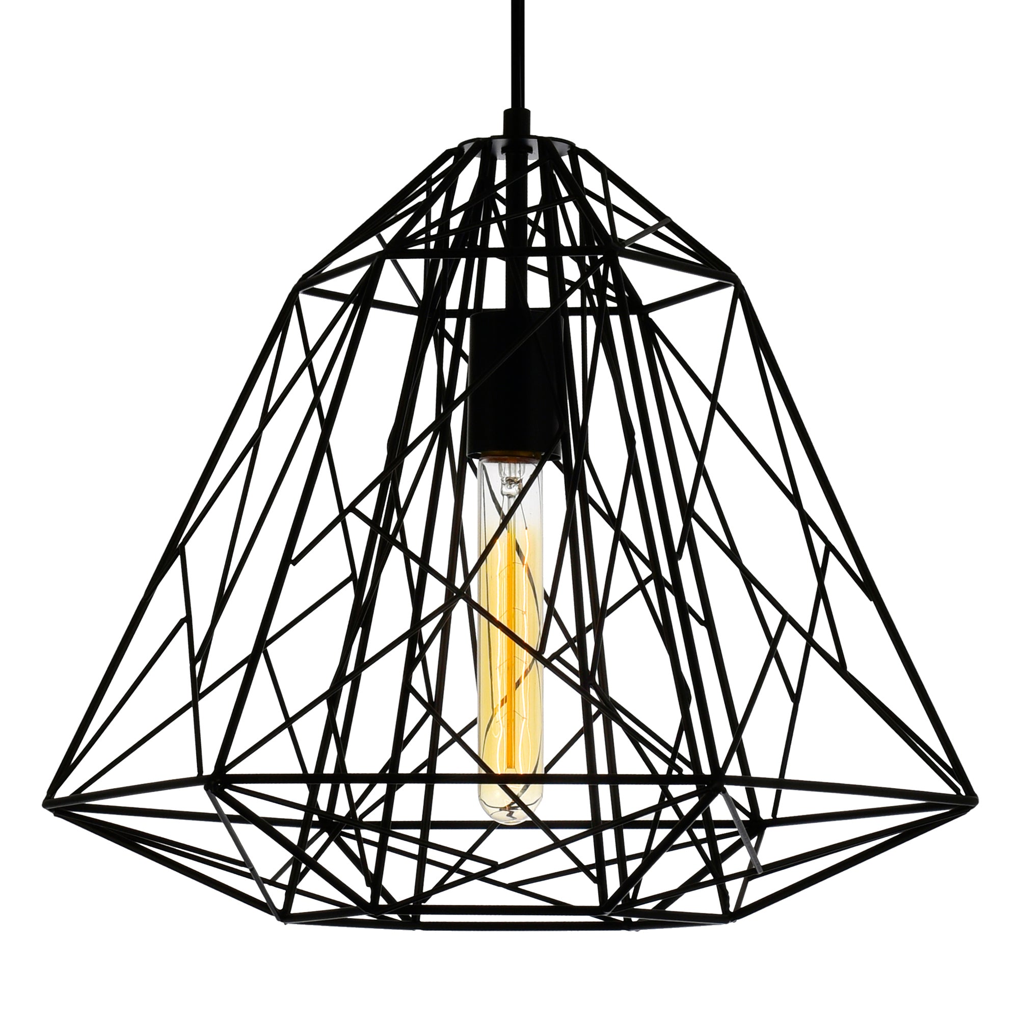 Bagheera 1 Light Black Down Pendant - CWI Lighting