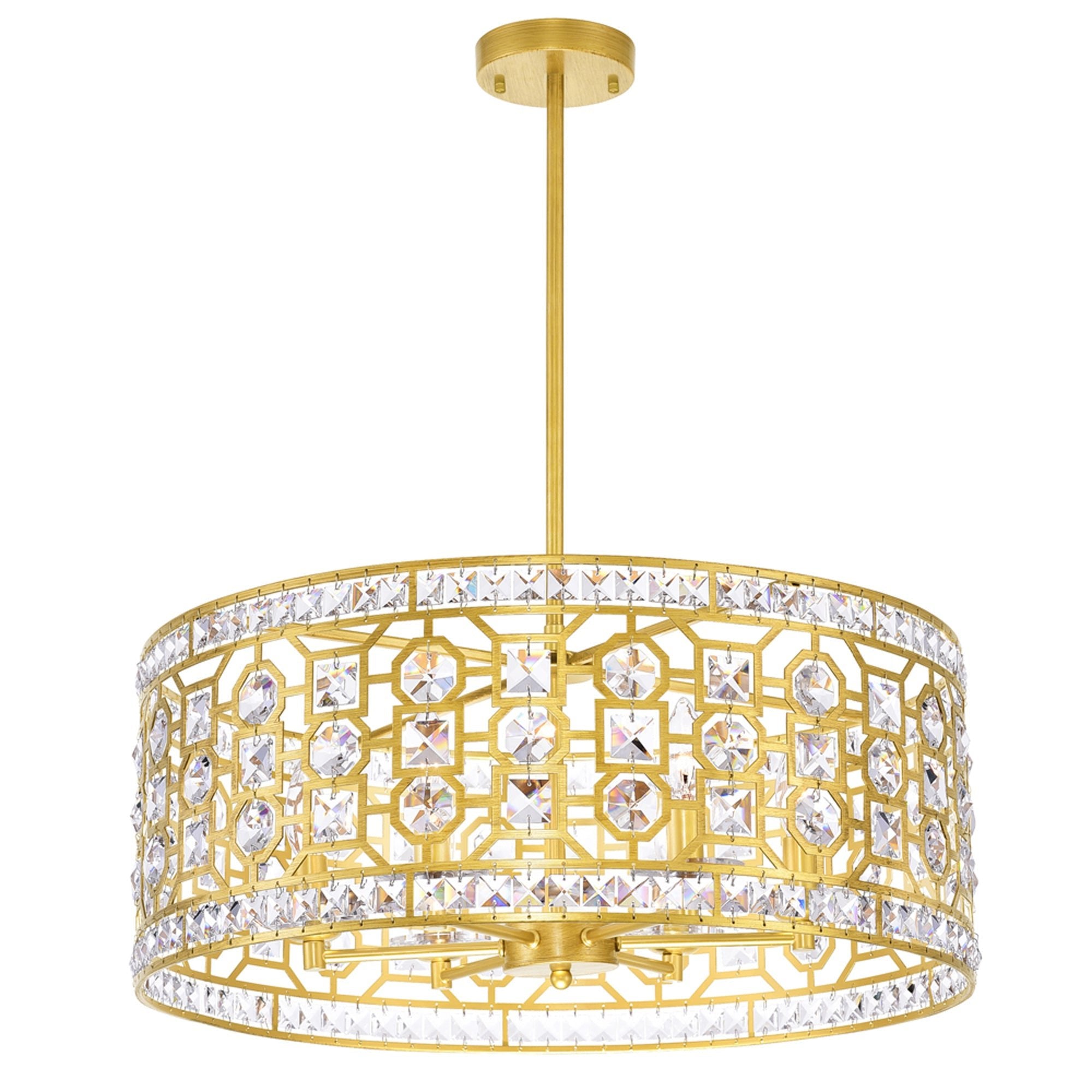 Belinda 6 Light Champagne Chandelier - CWI Lighting