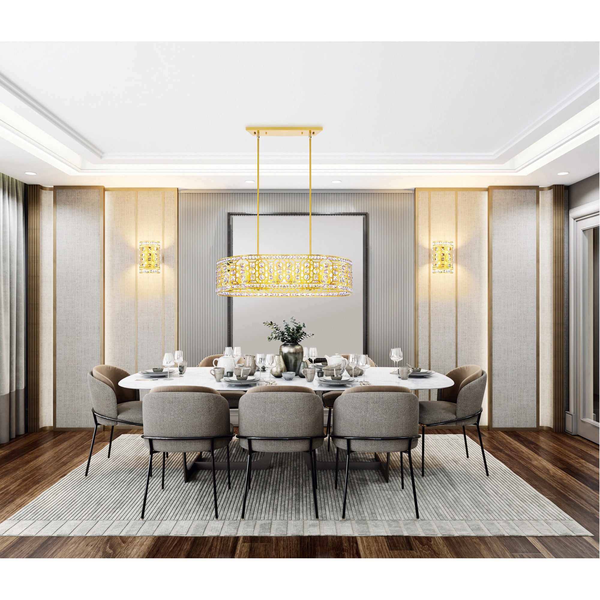 Belinda 8 Light Champagne Chandelier - CWI Lighting