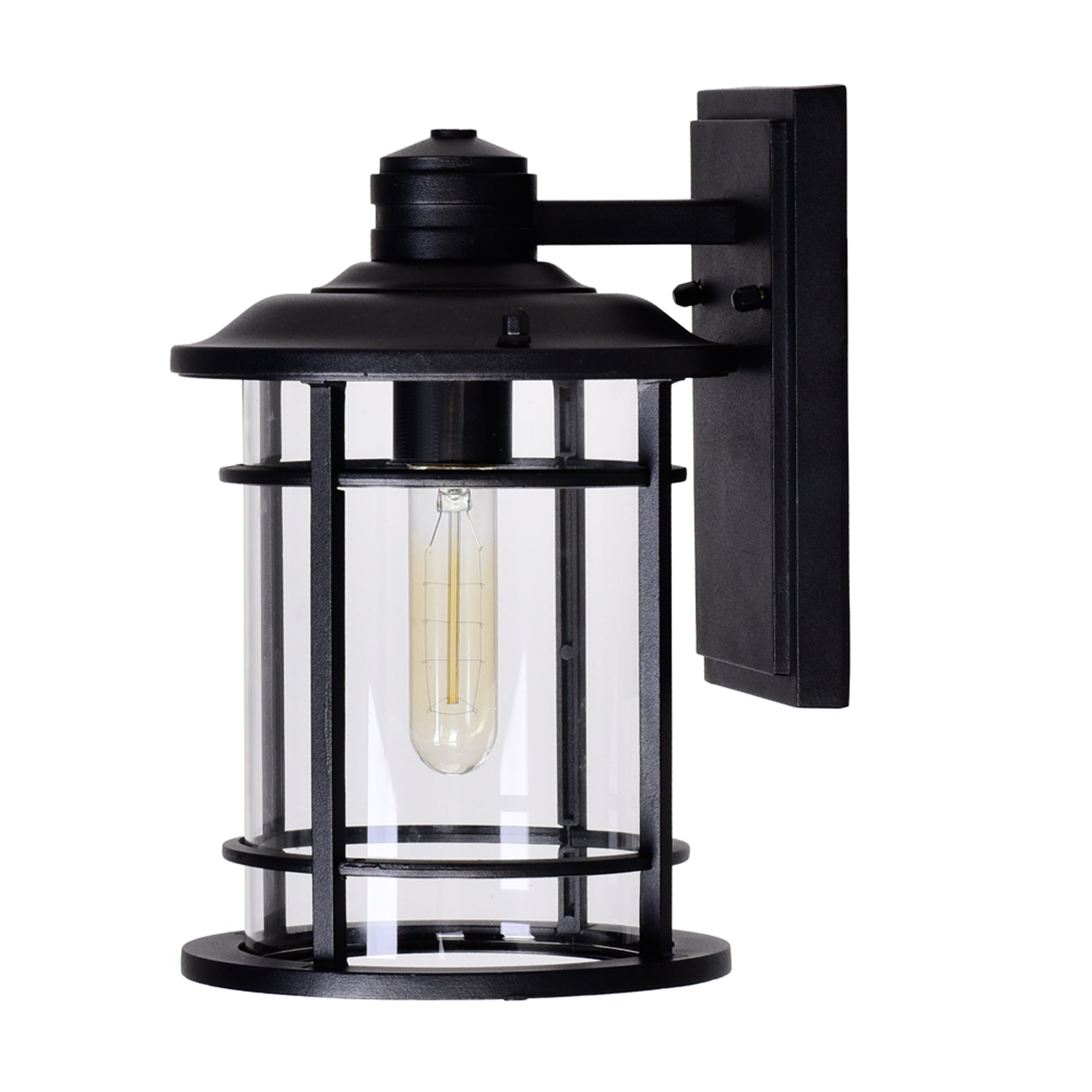 Belmont 1 Light Black Outdoor Wall Lantern - CWI Lighting