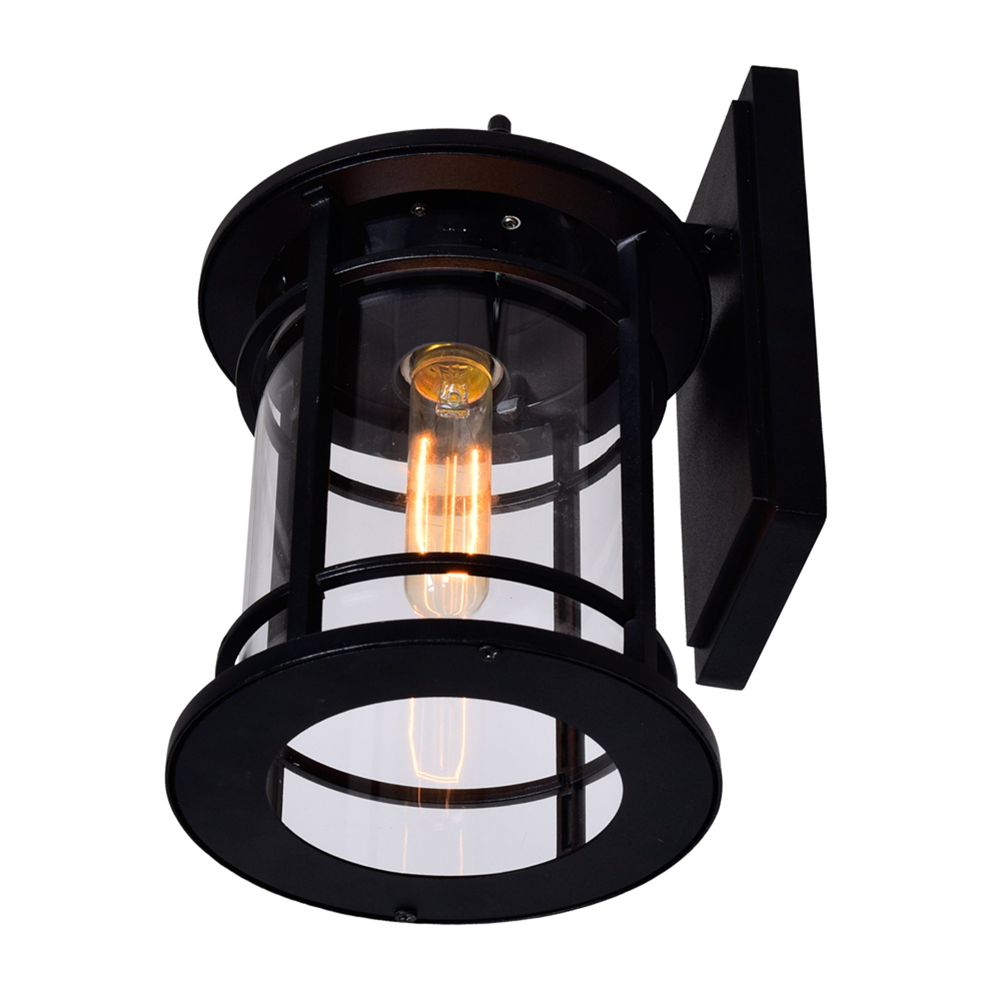Belmont 1 Light Black Outdoor Wall Lantern - CWI Lighting