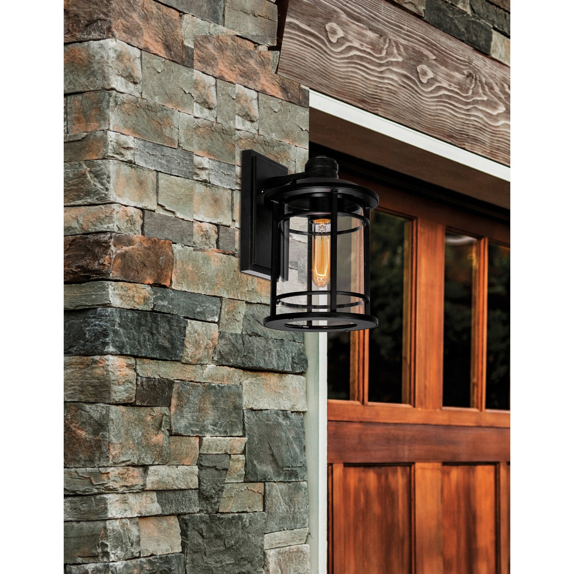 Belmont 1 Light Black Outdoor Wall Lantern - CWI Lighting