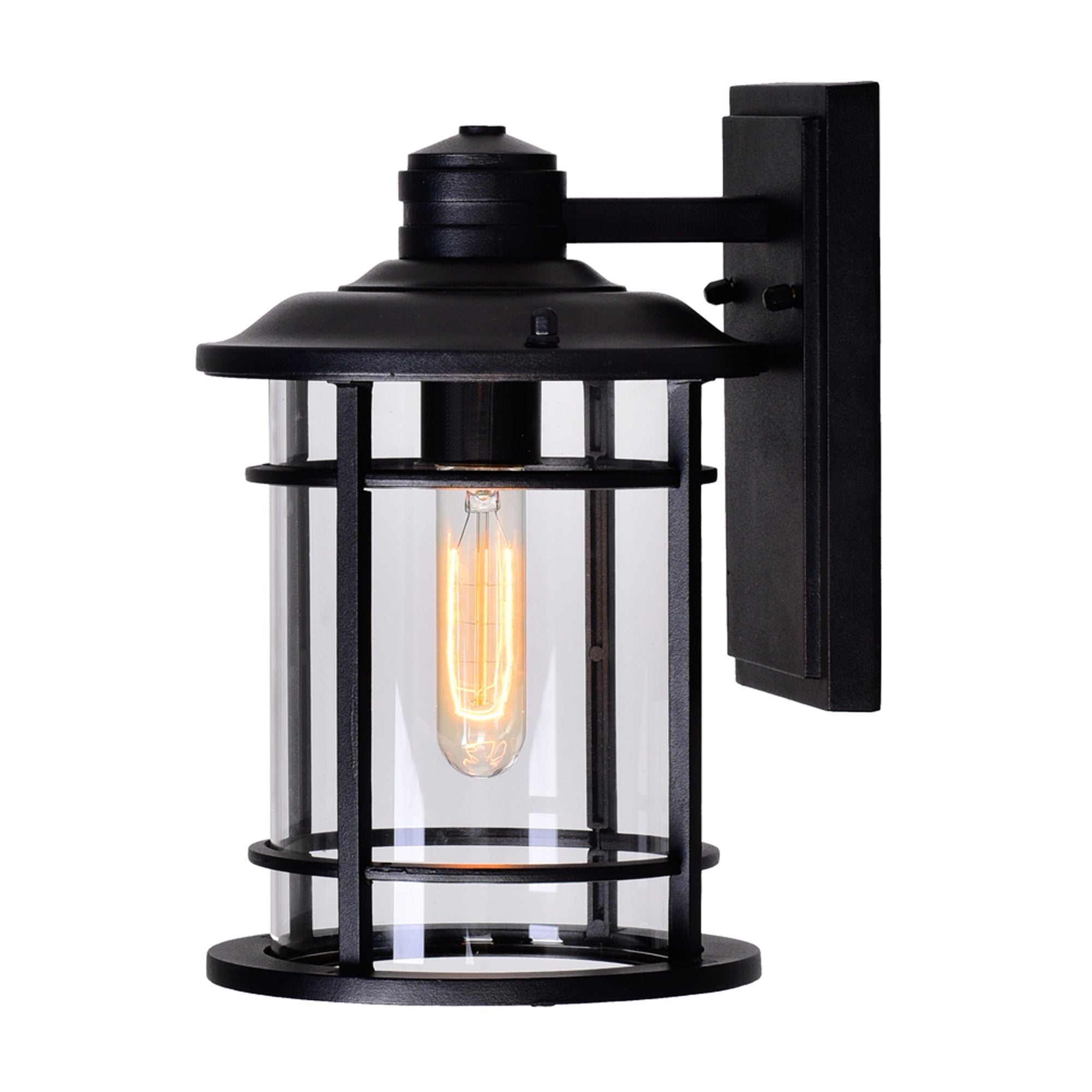 Belmont 1 Light Black Outdoor Wall Lantern - CWI Lighting