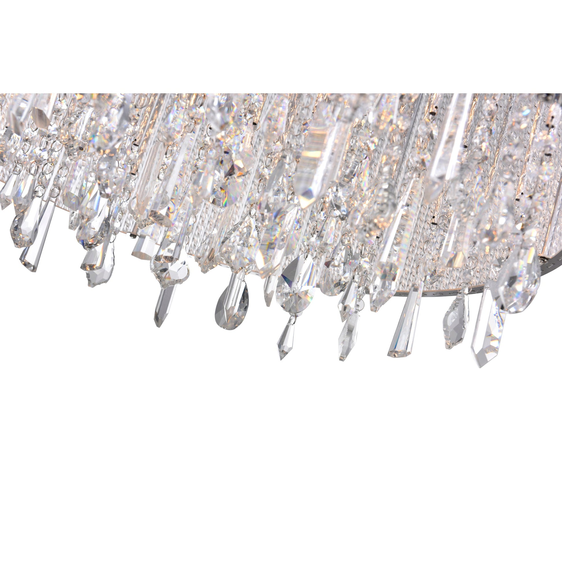 Benson 14 Light Drum Shade Flush Mount With Chrome Finish - CWI Lighting