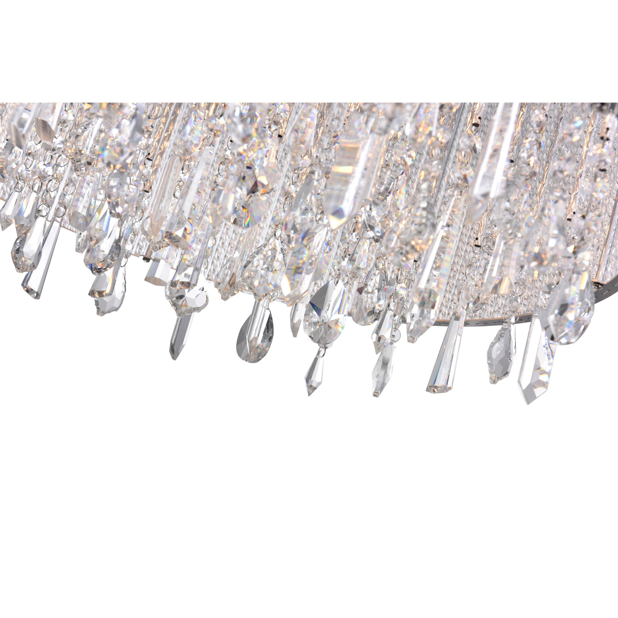 Benson 14 Light Drum Shade Flush Mount With Chrome Finish - CWI Lighting