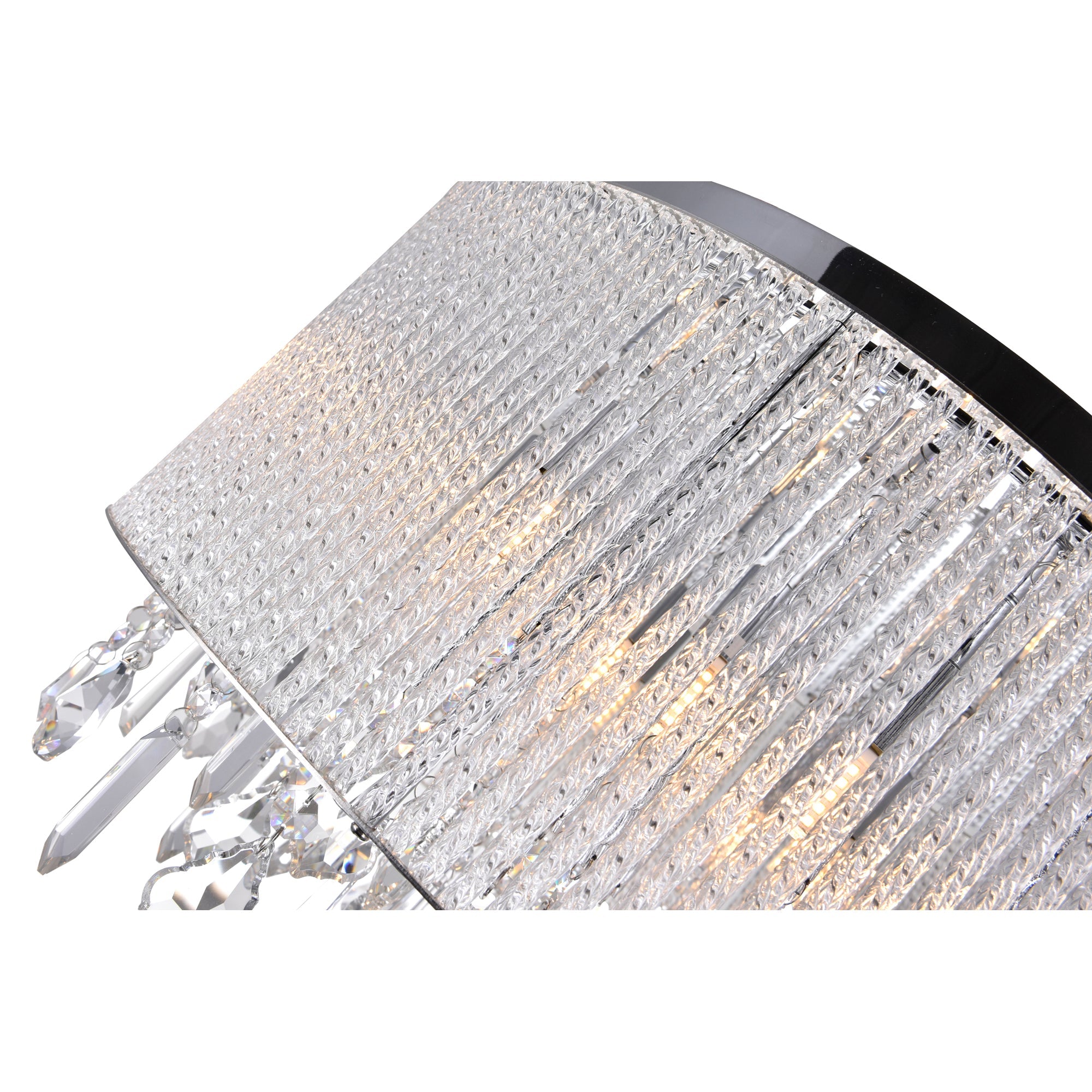 Benson 9 Light Drum Shade Flush Mount With Chrome Finish - CWI Lighting