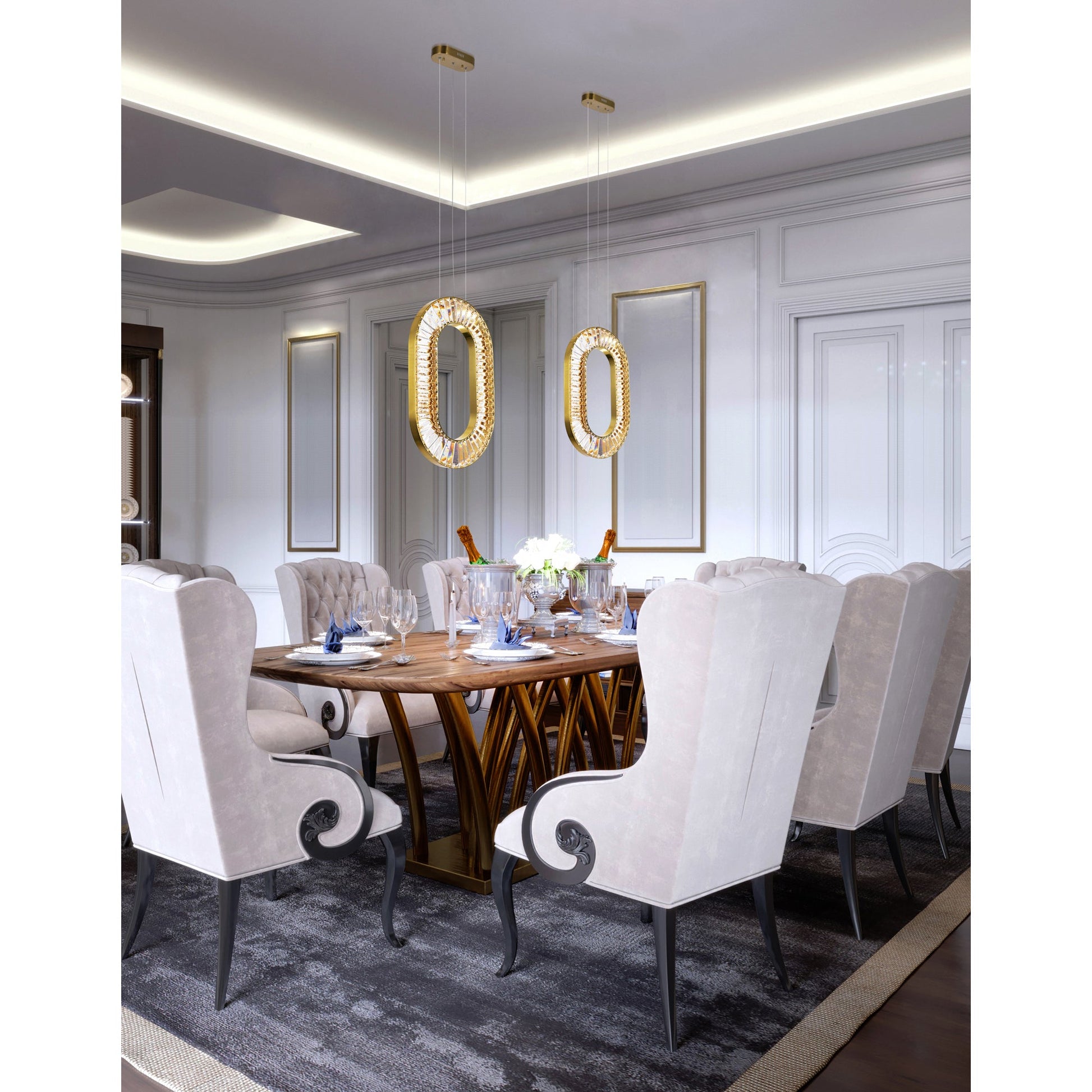 Bjoux LED Chandelier With Sun Gold Finish - CWI Lighting