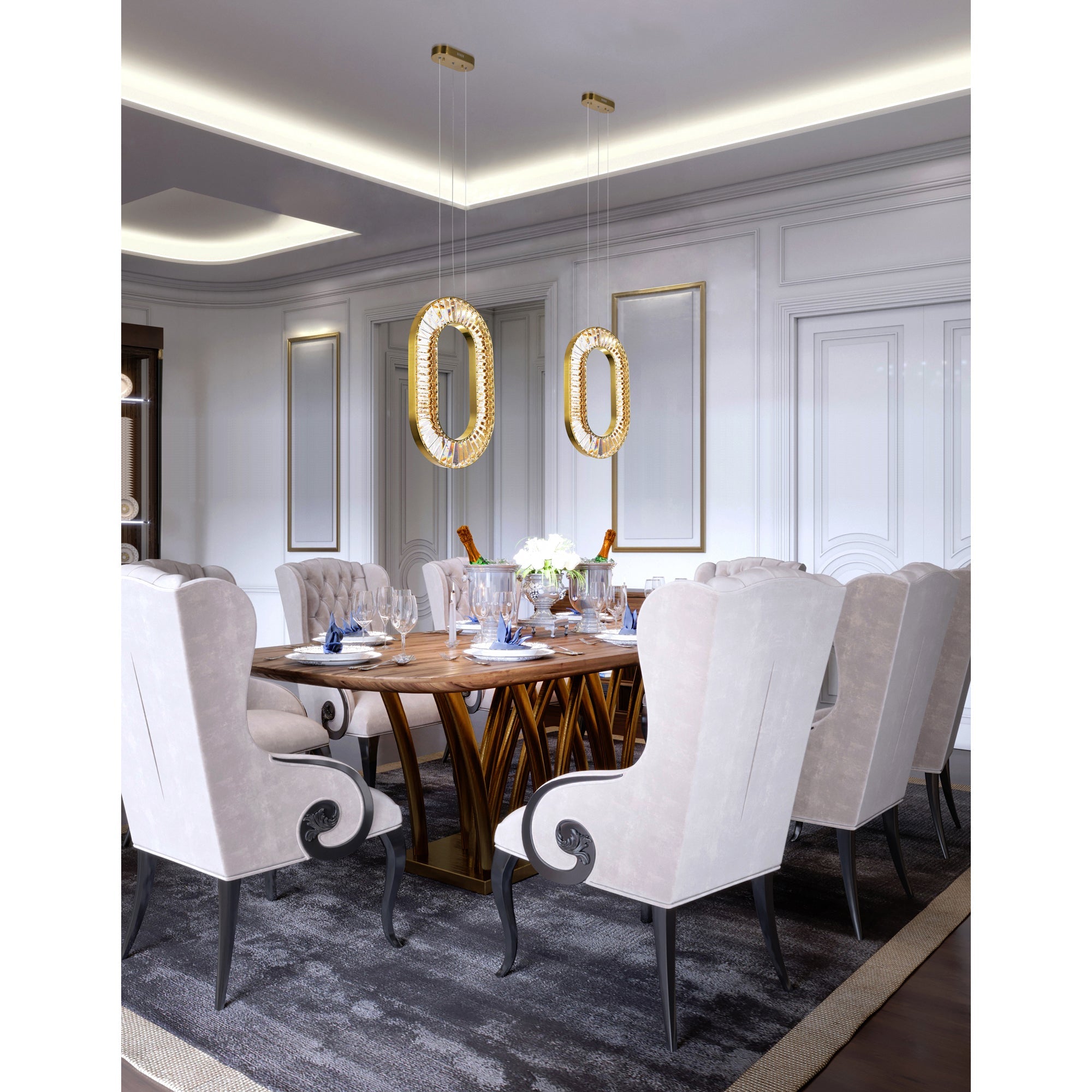 Bjoux LED Chandelier With Sun Gold Finish - CWI Lighting