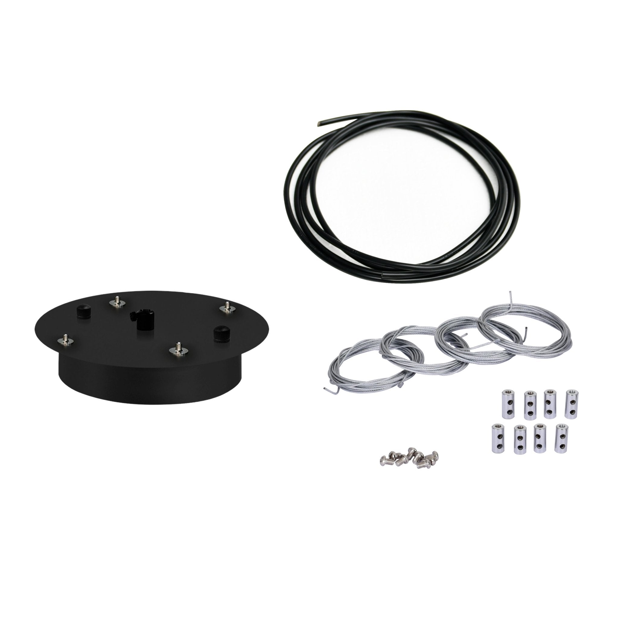 Black Round Suspension Kit - CWI Lighting