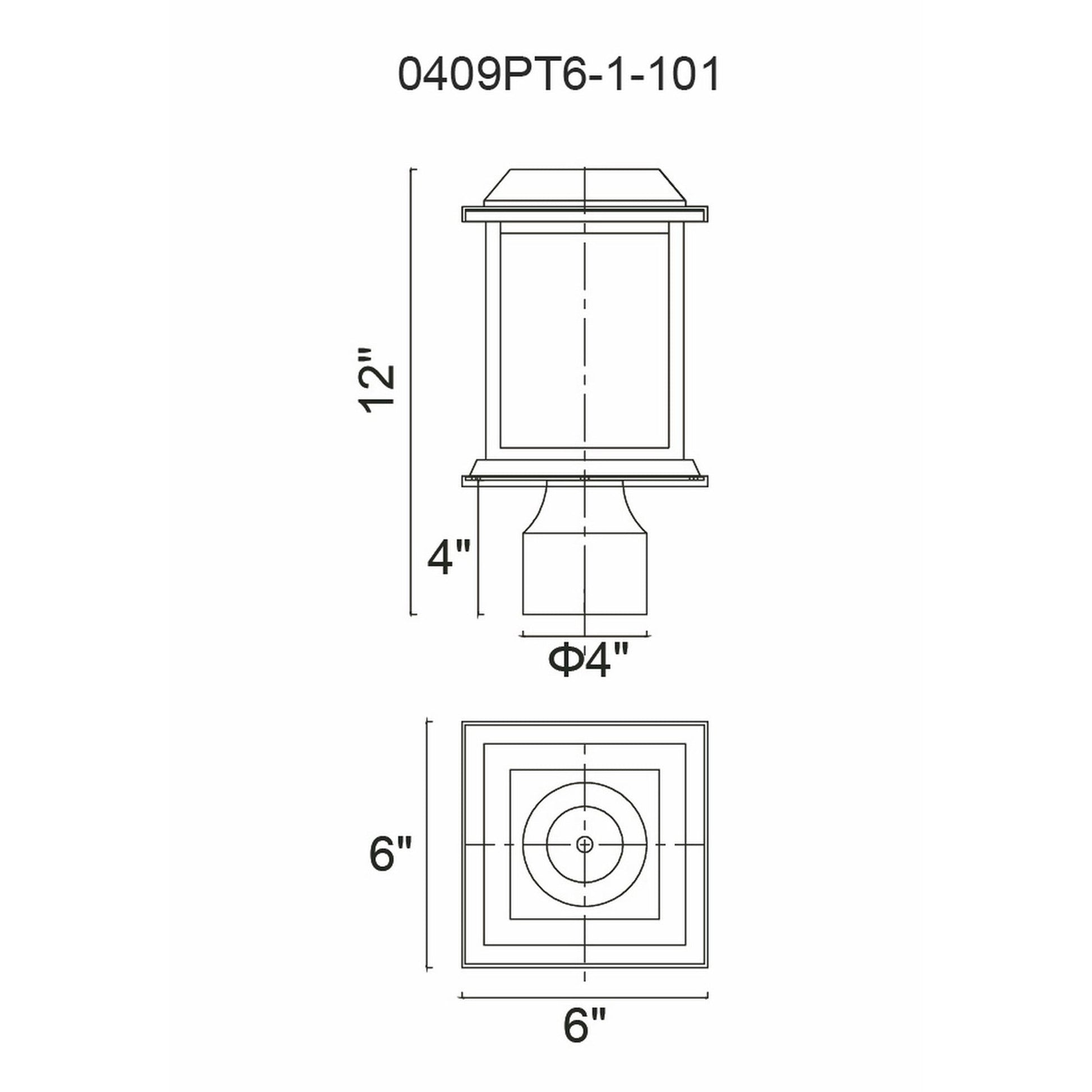 Blackbridge 1 Light Black Outdoor Lantern Head - CWI Lighting