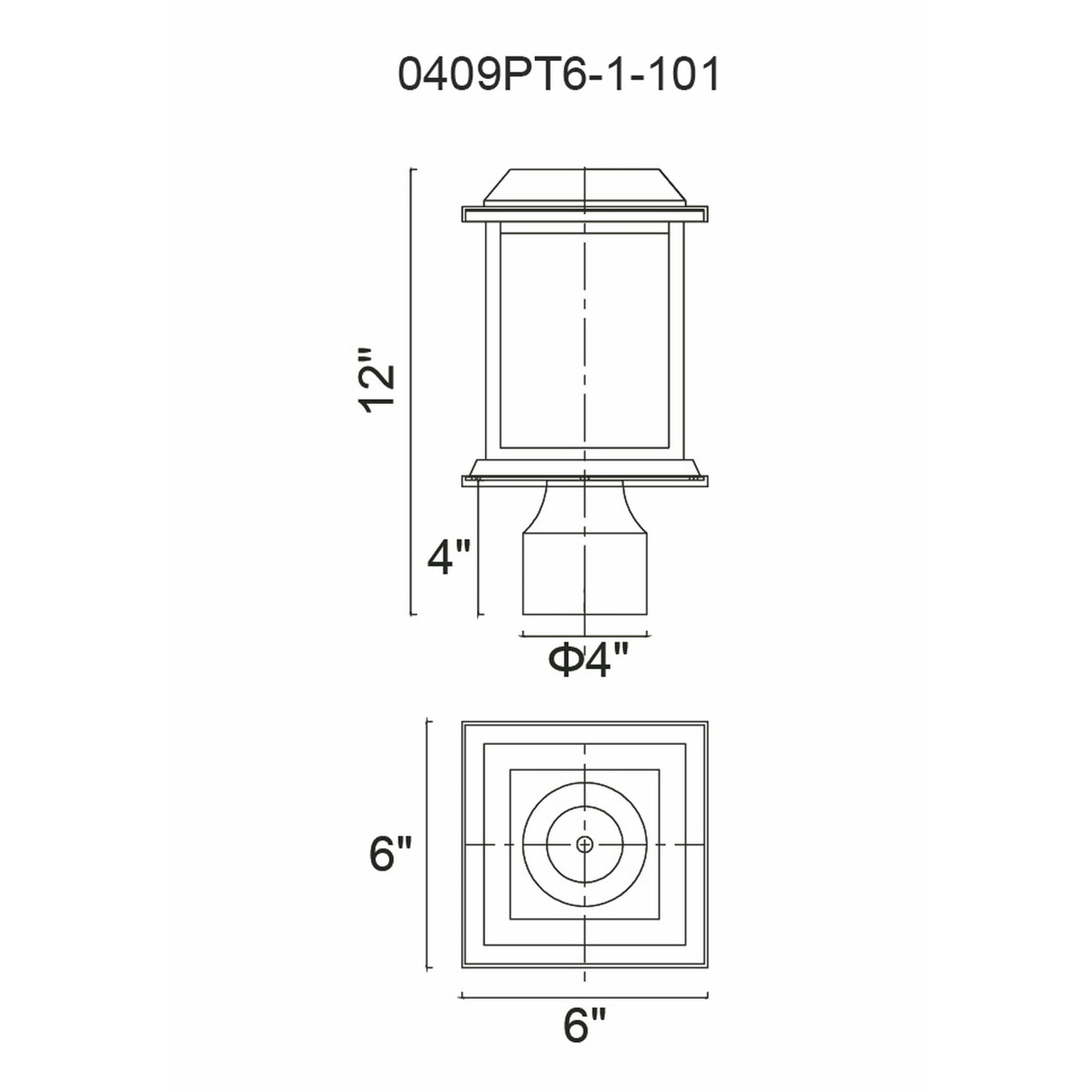 Blackbridge 1 Light Black Outdoor Lantern Head - CWI Lighting
