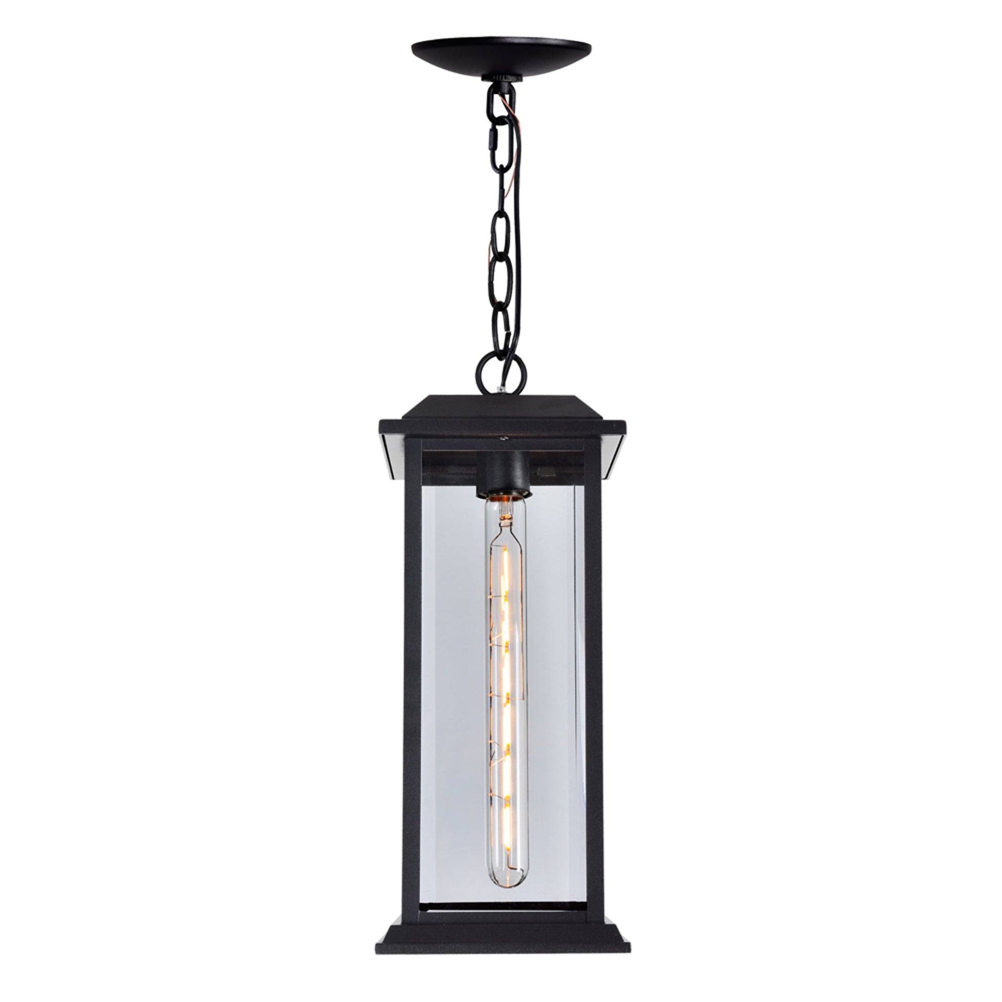 Blackbridge 1 Light Black Outdoor Pendant - CWI Lighting