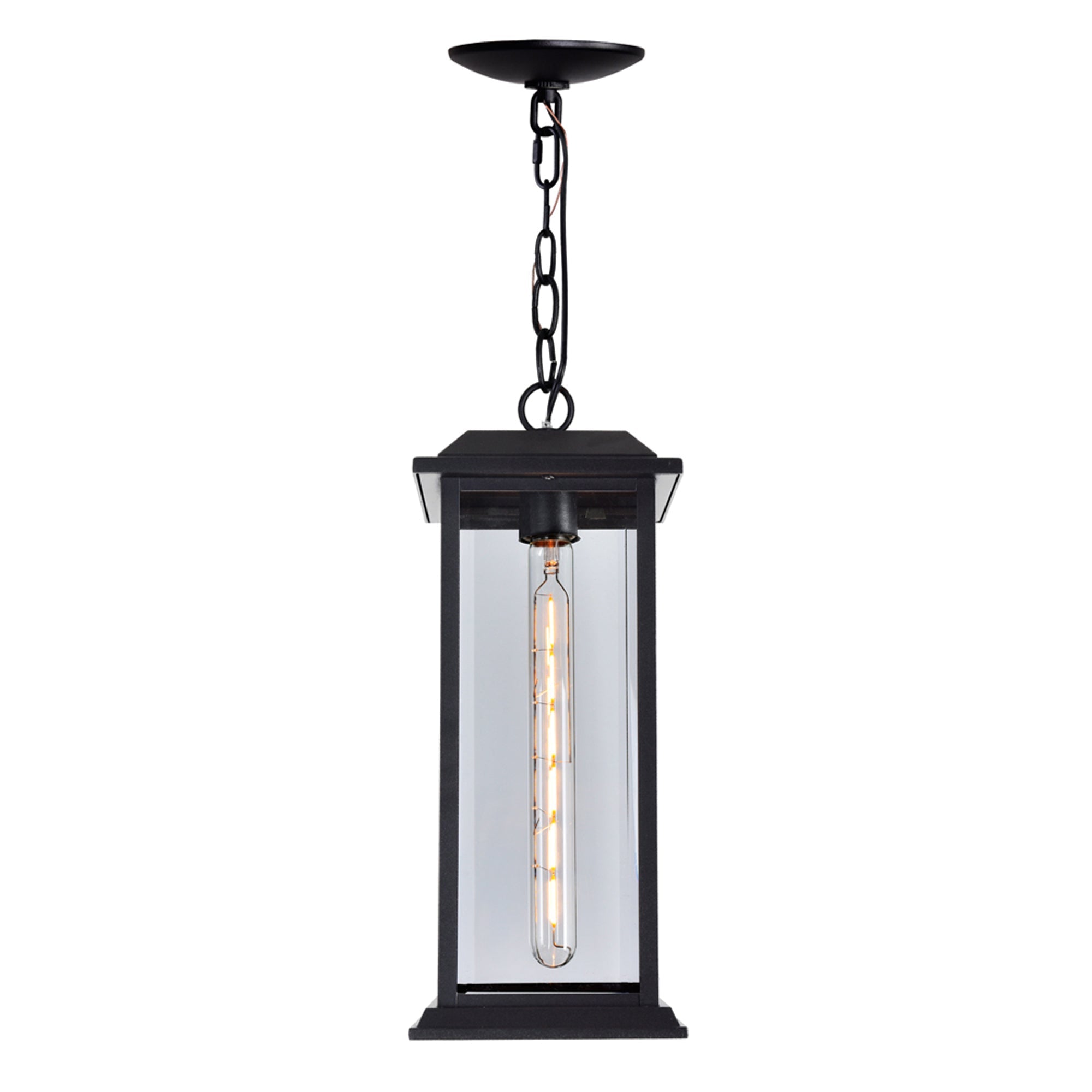 Blackbridge 1 Light Black Outdoor Pendant - CWI Lighting
