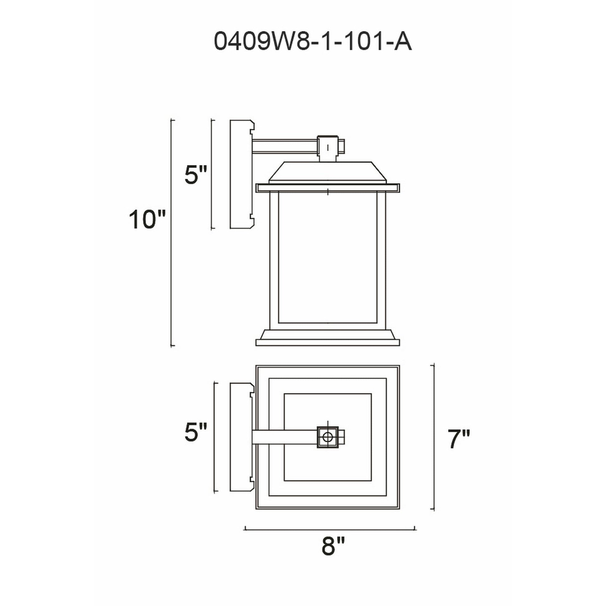 Blackbridge 1 Light Black Outdoor Wall Lantern - CWI Lighting